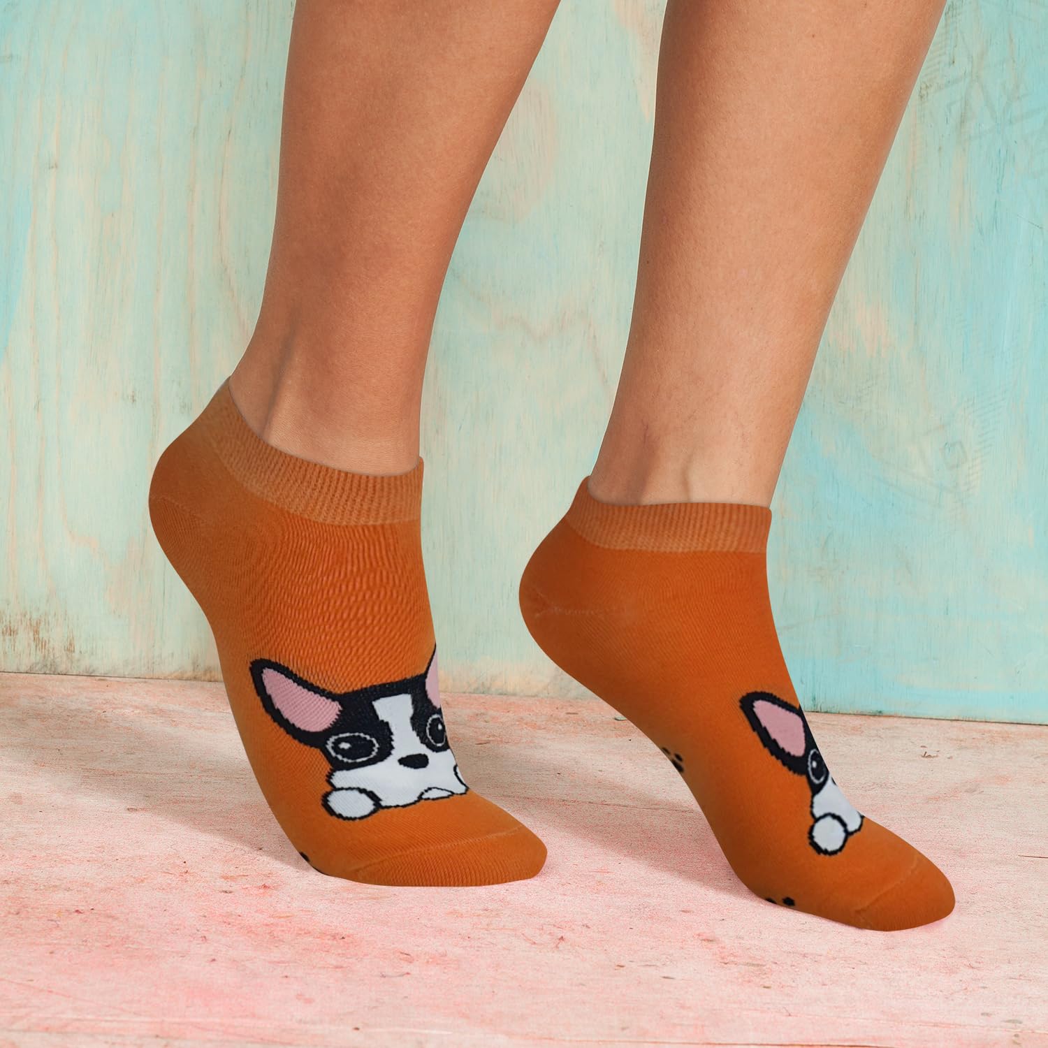 KONY Women's 5 Pairs Lightweight Cotton Low Cut Ankle Socks - Fun Novelty Socks for Teen Girls (Size 6-10) - Perfect for School, Sports & Casual Wear
