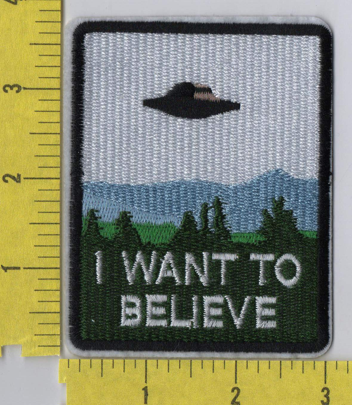 X-Files 'I Want to Believe' Iron-On Embroidered Patch - UFO Alien Conspiracy Theme - DIY Sewing for Jackets, Bags, Hats - Perfect for X-Files Fans & Sci-Fi Enthusiasts