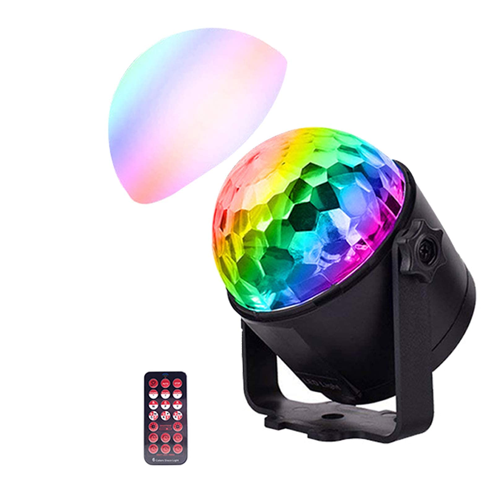 2 in 1 Disco Ball & Strobe Light with Remote Control - 6 Color Sound Activated DJ Party Lights for Home, Room, Bar, Club, Wedding & Stage Shows | Night Light & US Plug | Perfect for Dance Parties, Festivals & Entertainment Events