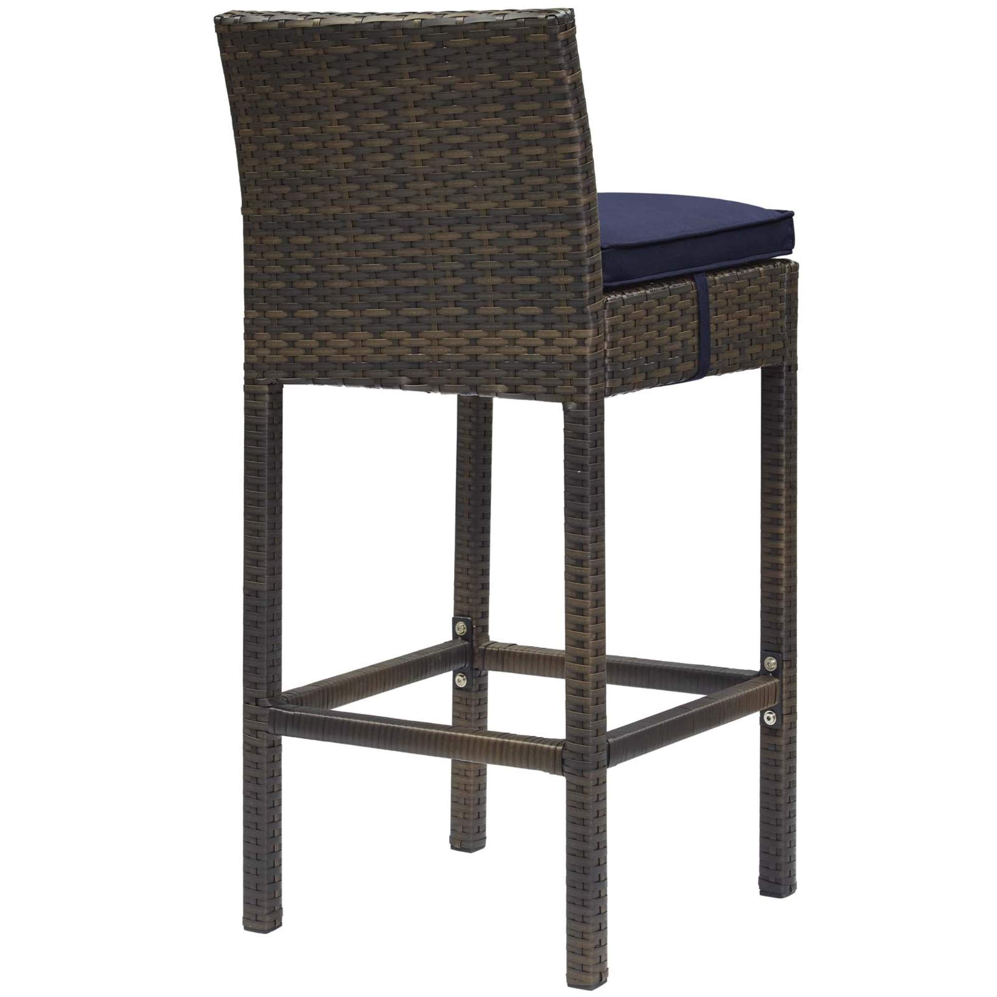 Ergode Outdoor Patio Bar Stool - Weatherproof Wicker Rattan Design, Durable & Comfortable for Backyard, Garden, Deck, Poolside Dining & Entertaining