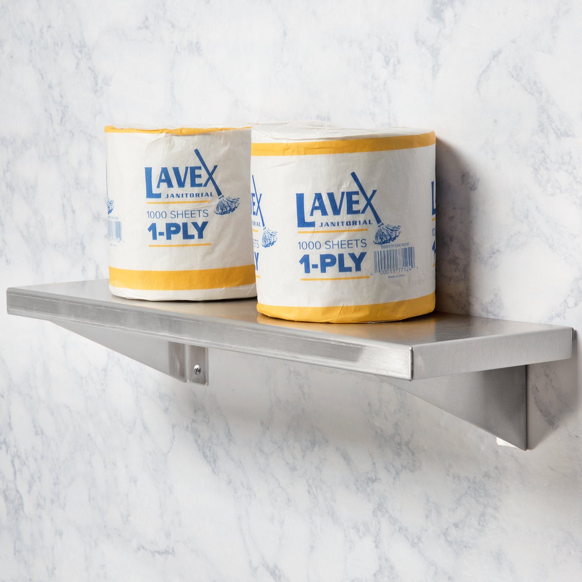 Bobrick B295 Satin Surface Mounted Shelf - Durable Stainless Steel Bathroom Shelf for Home & Commercial Use | Perfect for Towels, Toiletries & Decor in Bathrooms, Kitchens & Offices