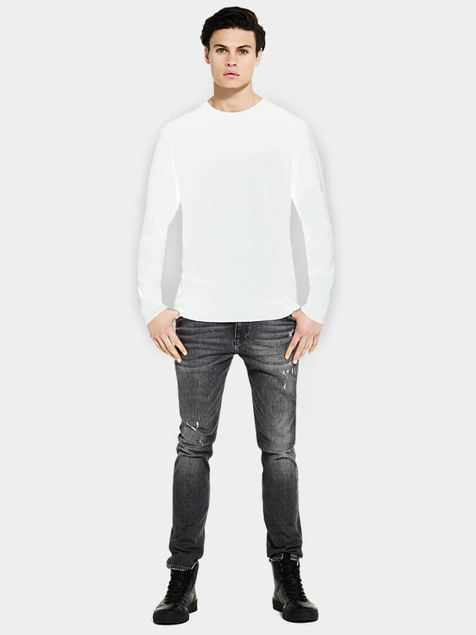Organic Cotton Men's Long Sleeve Yoga T-Shirt - Breathable Workout Top for Yoga, Gym & Casual Wear