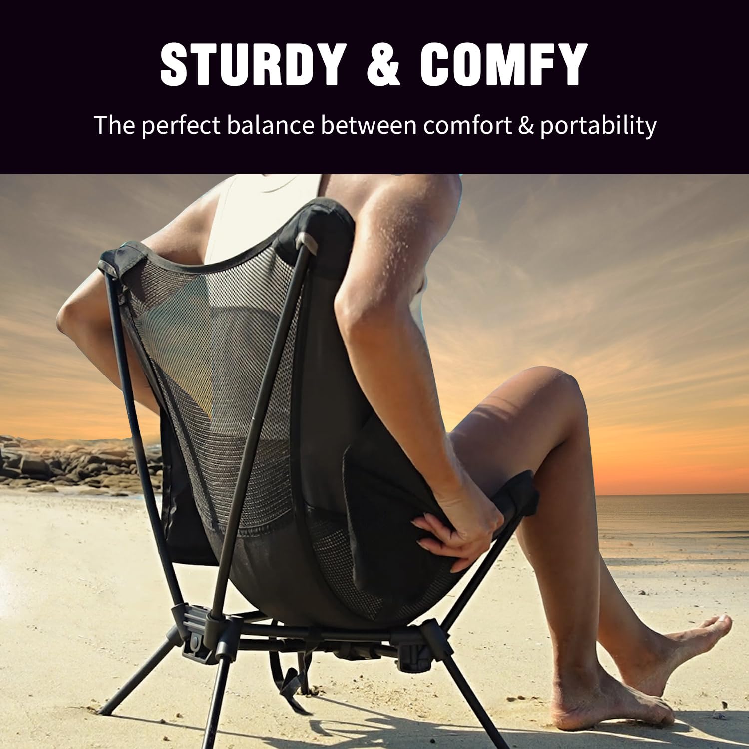 MOON LENCE 4th Gen Ultralight Folding Camping Chair - Portable Compact Backpacking Chair for Hiking, Mountaineering, Beach & Outdoor Adventures - Perfect for Camping Trips, Picnics, Fishing and Travel