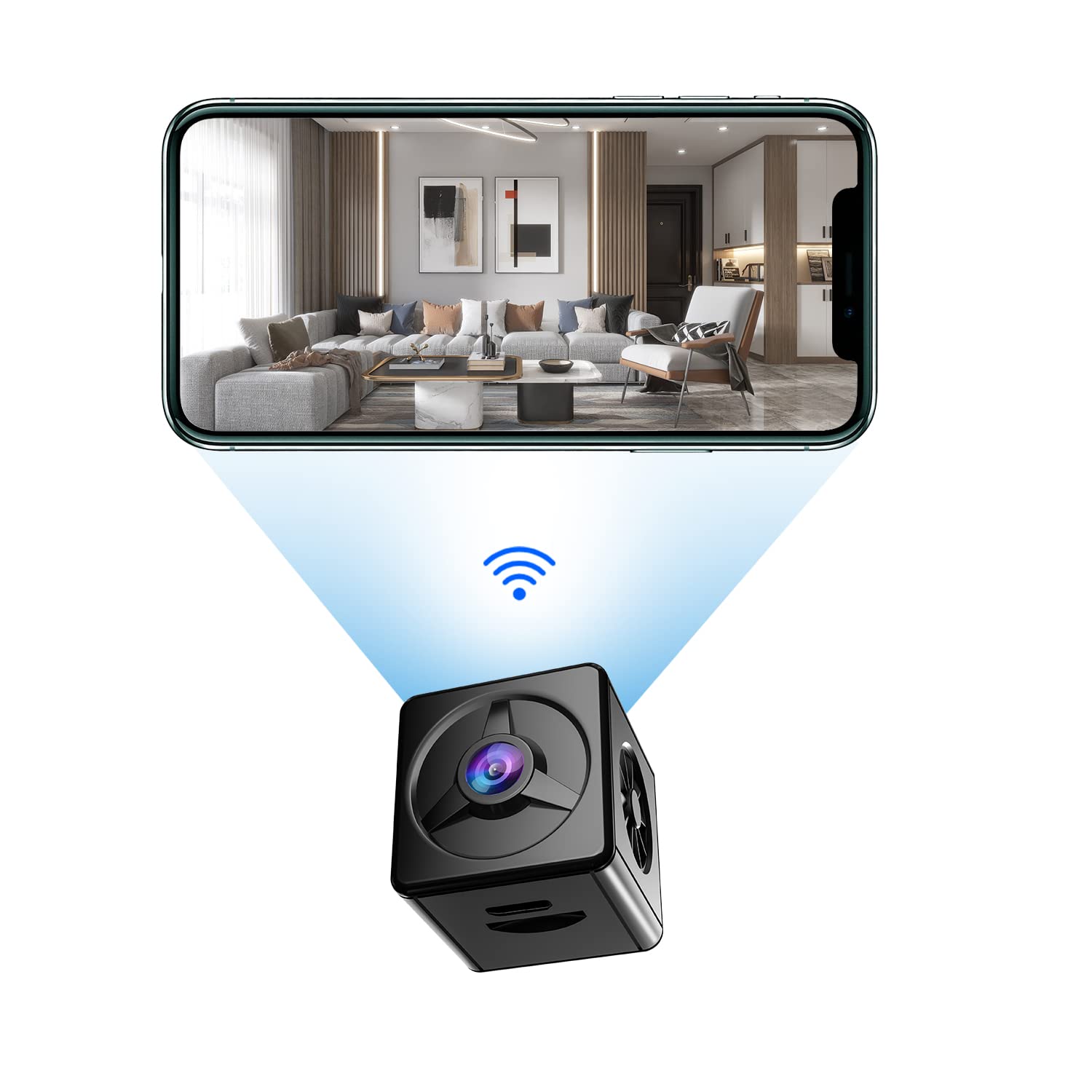 1080P HD WiFi Hidden Spy Camera - Wireless Mini Nanny Cam for Home Security, Pet & Baby Monitoring with Live App | Indoor/Outdoor Use for Office, Nursery, Garage & More