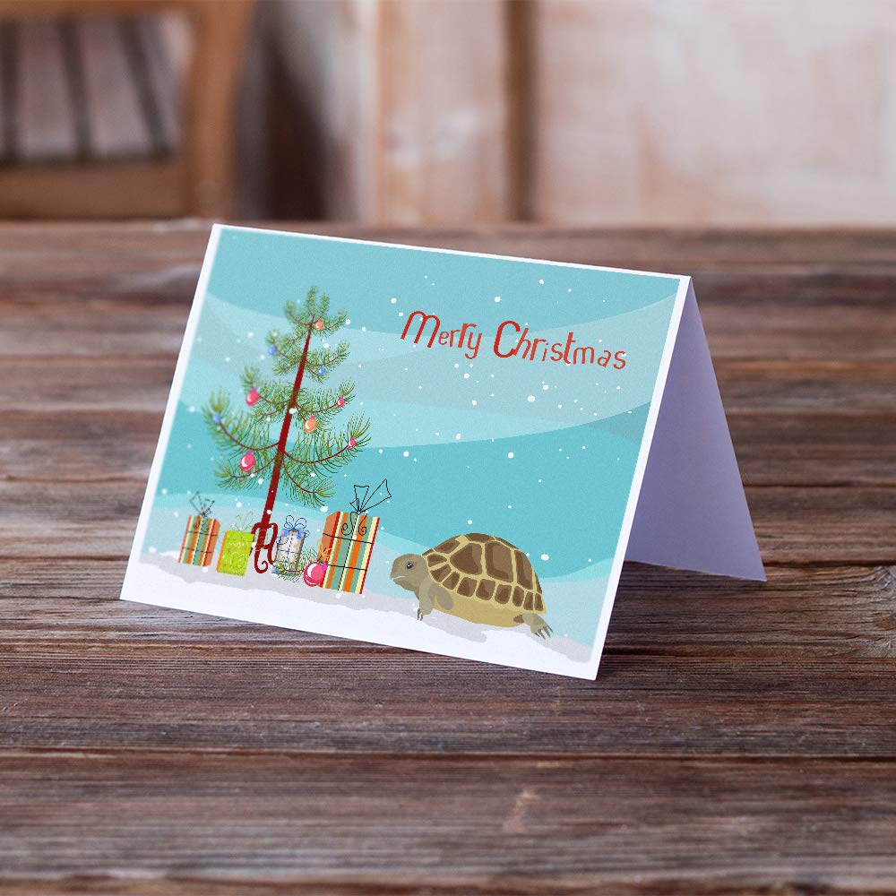 Turtle Merry Christmas Greeting Cards - Pack of 8 Blank A7 Note Cards (5x7 inches) with Envelopes - Whimsical Holiday Stationery for Christmas Wishes, Gifts & Festive Correspondence