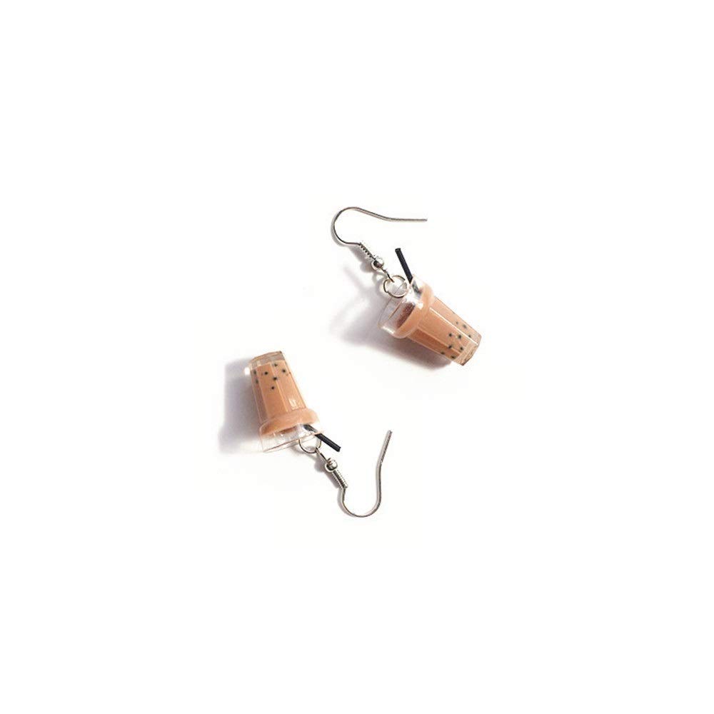 Stylish Green Bubble Tea Dangle Earrings with Pearls - Fun Kawaii Drink-Themed Jewelry for Women | Perfect for Tea Lovers, Cosplay, Parties & Everyday Wear