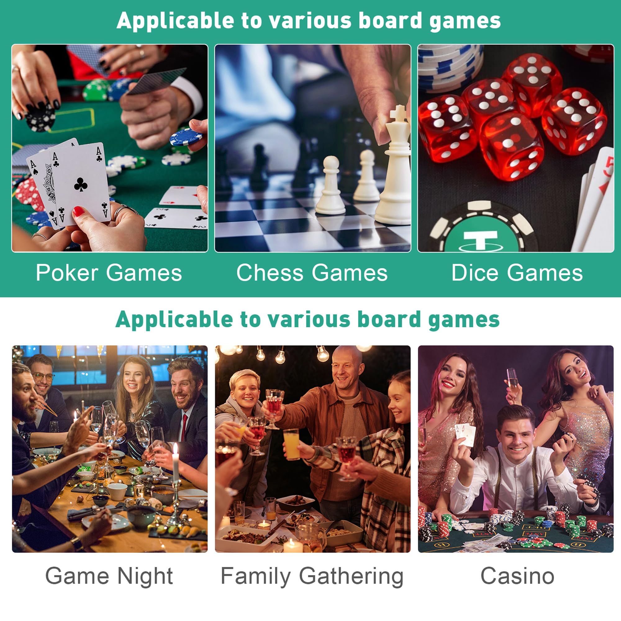 8 Player Round Foldable Poker Table - Portable Texas Hold'em & Blackjack Game Table with 8 Cup Holders, Padded Rails - Casino Style Folding Card Table for Home Games & Parties (Green) | Perfect for Poker Nights, Casino Themed Events & Family Game Gatherings
