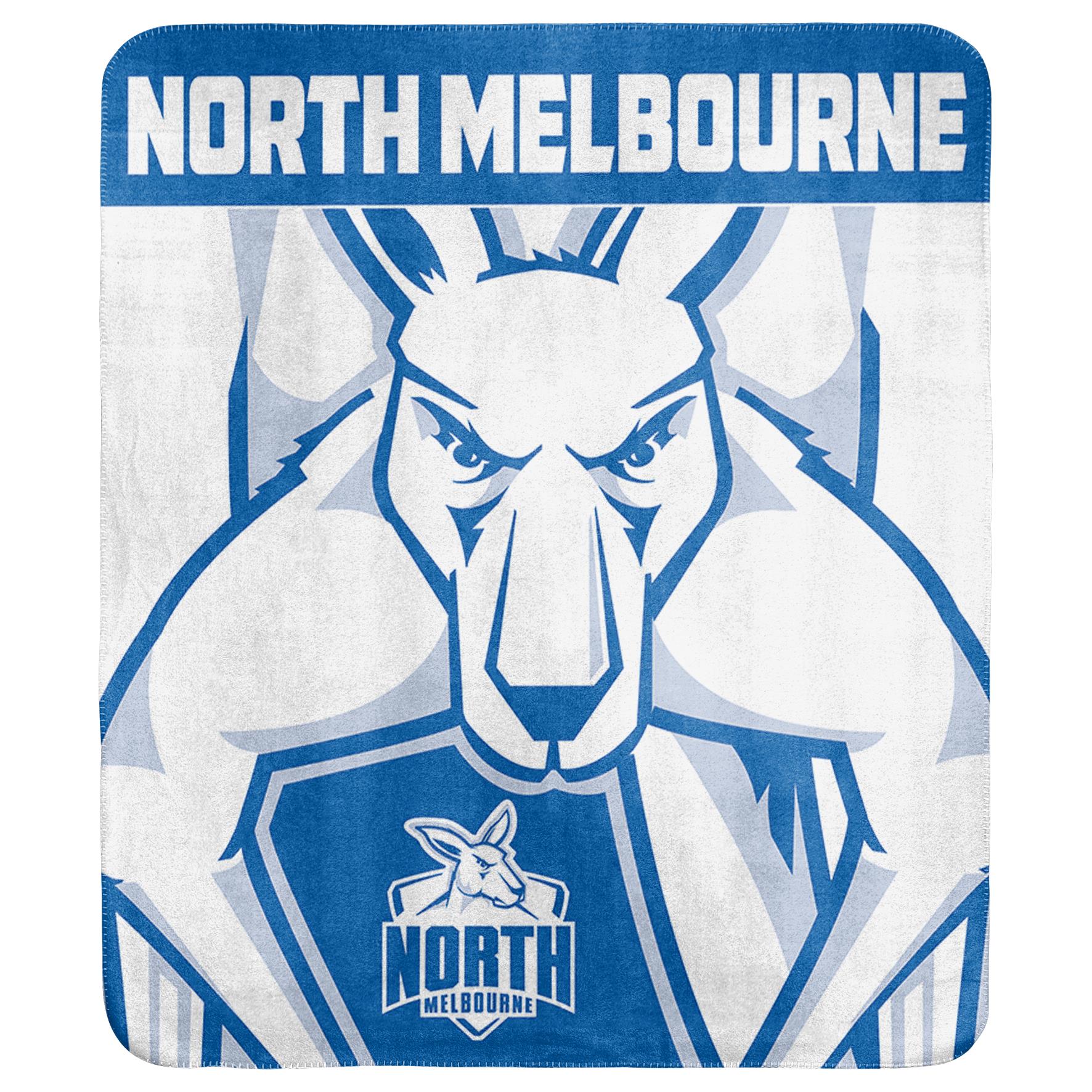 North Melbourne Kangaroos AFL Polar Fleece Throw Blanket - Soft & Warm Team Logo Design for Cozy Home, Office, or Game Day Comfort