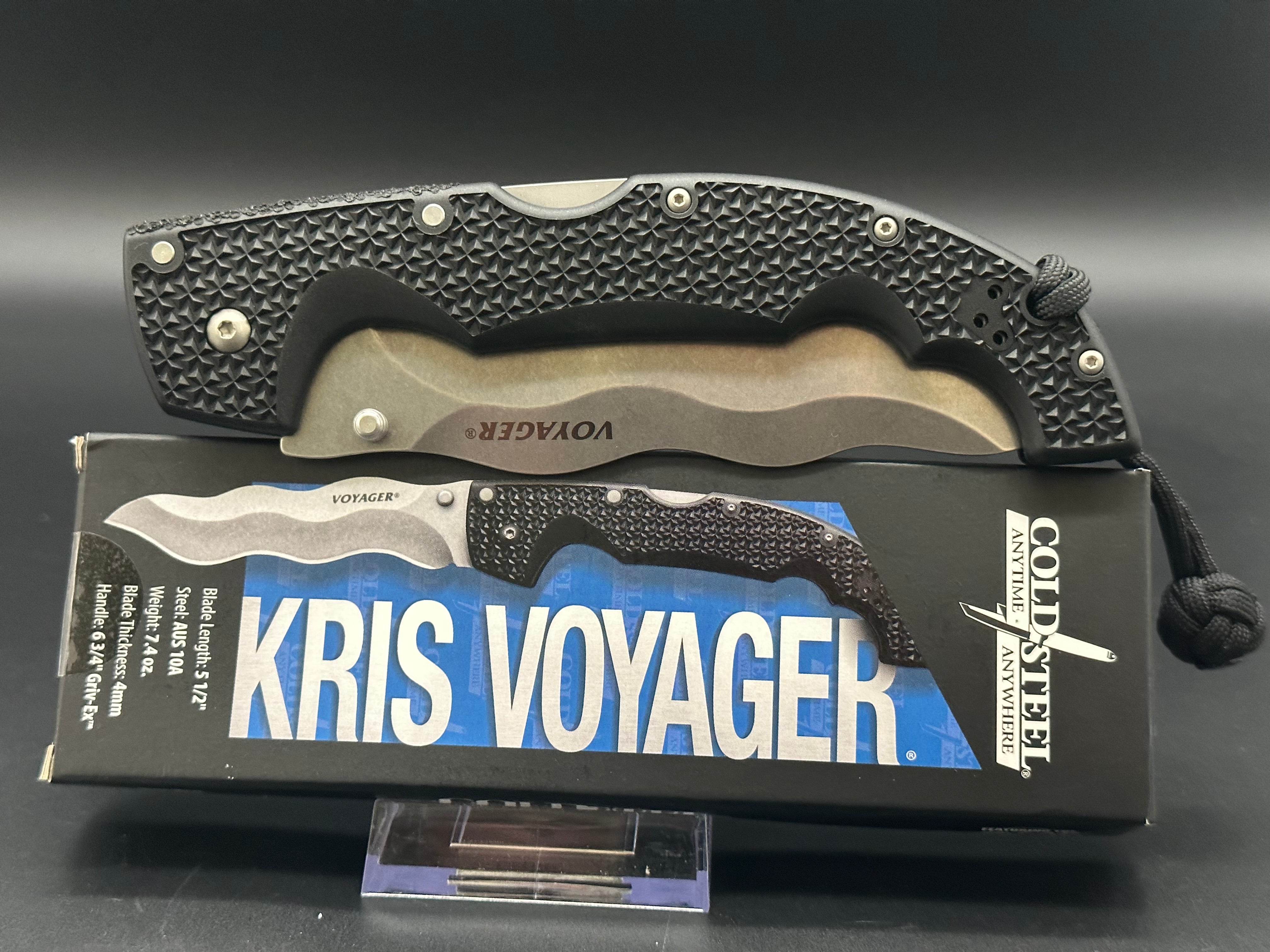 Cold Steel Kris Voyager Tanto Knife - High Carbon Stainless Steel Blade, Non-Reflective Coating - Perfect for Outdoor Survival, Camping & Tactical Use