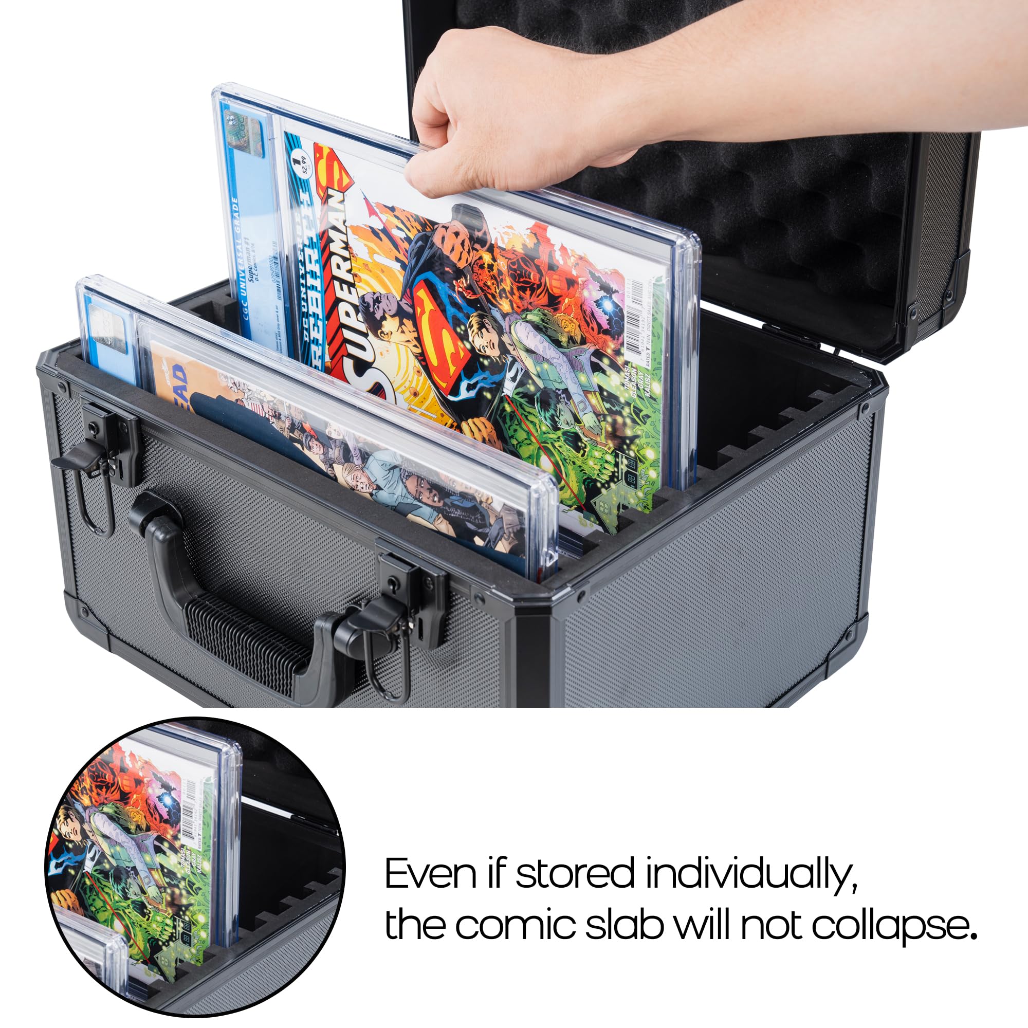 DACCKIT Graded Comic Storage Box - Premium Comic Book Protector Case Holds 10 CGC Slabs | Perfect for Collectors, Display & Safe Storage