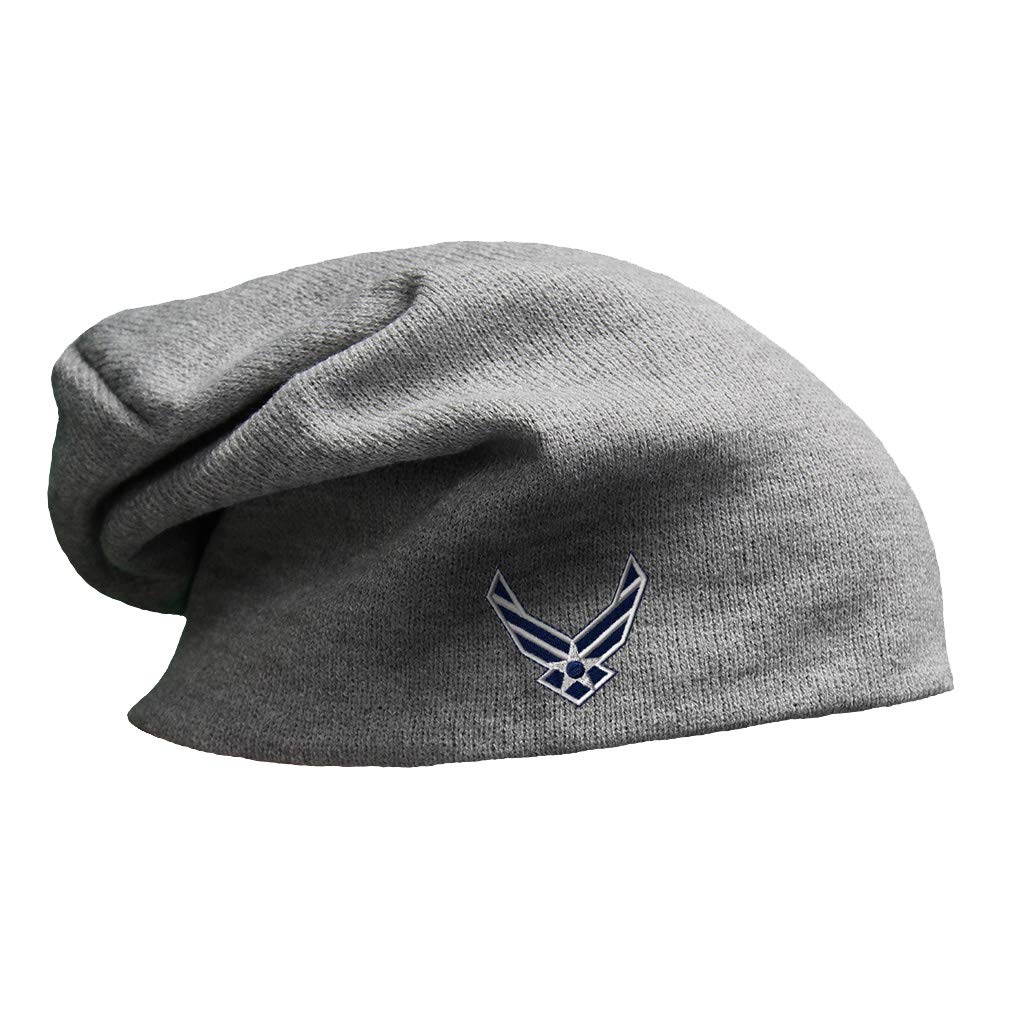Speedy Pros Slouchy Beanie for Men & Women - Air Force Emblem Embroidery Winter Skull Cap - Warm Knit Hat for Cold Weather, Outdoor Activities, and Military Style Fashion