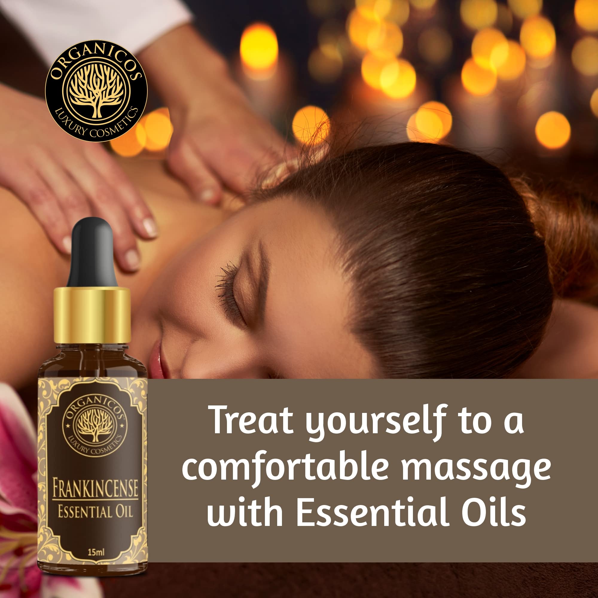 Organic Frankincense Essential Oil for Face & Skin - 100% Pure, Natural, Undiluted - Promotes Clear Glowing Skin, Anti-Aging, Wrinkle Reduction & Hair Care - 15ml - Perfect for Aromatherapy, Massage & DIY Beauty Recipes