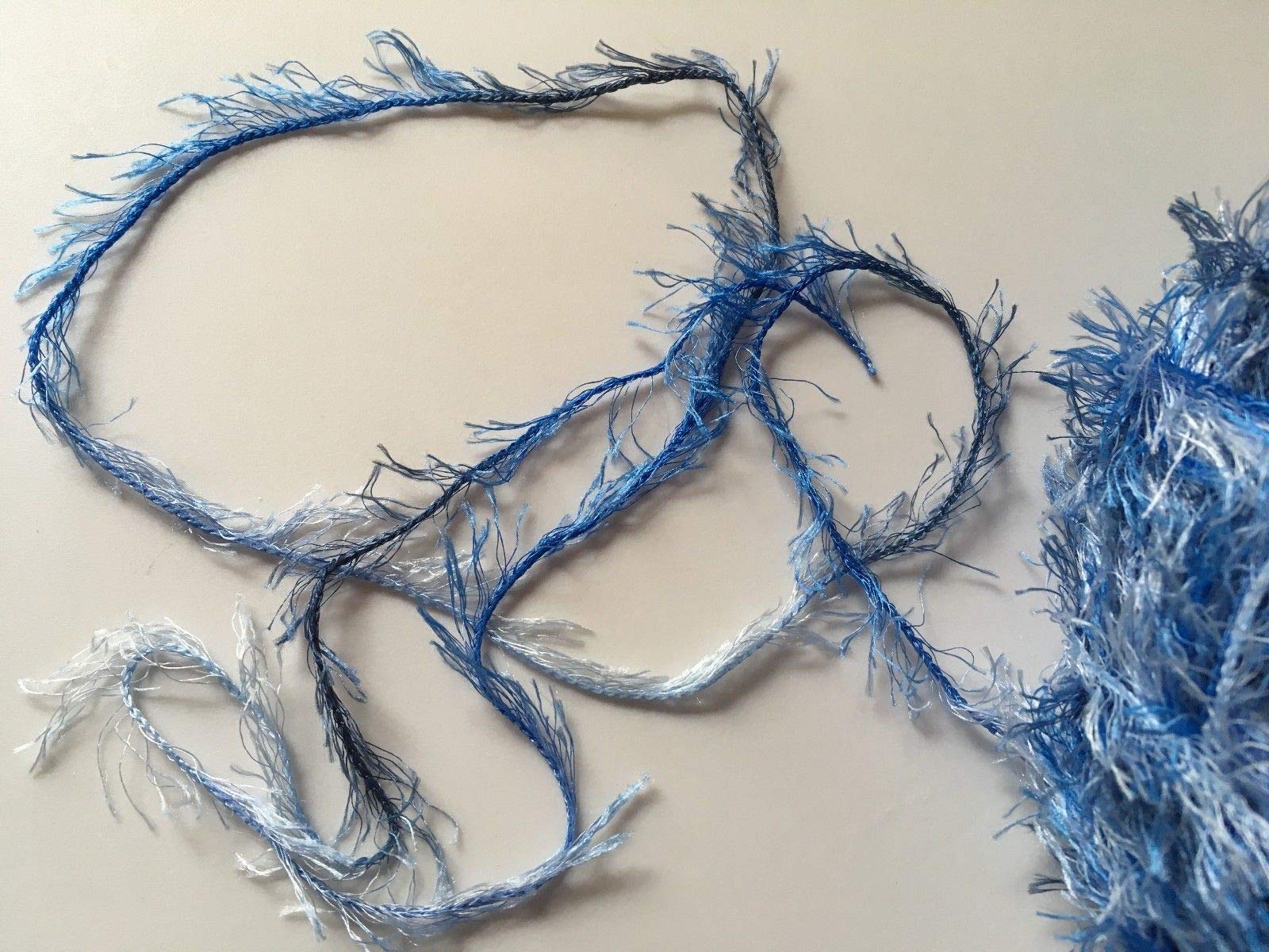 Premium Whitewater Blues Eyelash Yarn #108 - 50g Soft & Fluffy DIY Knitting & Crochet Material for Scarves, Hats, and Home Decor