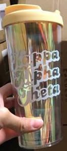 Kappa Alpha Theta Sorority Tumbler - 20oz Insulated Stainless Steel Cup with Lid & Straw, Retro Greek Letter Design - Perfect for Coffee, Tea & Cold Drinks at College, Parties & Gameday Events