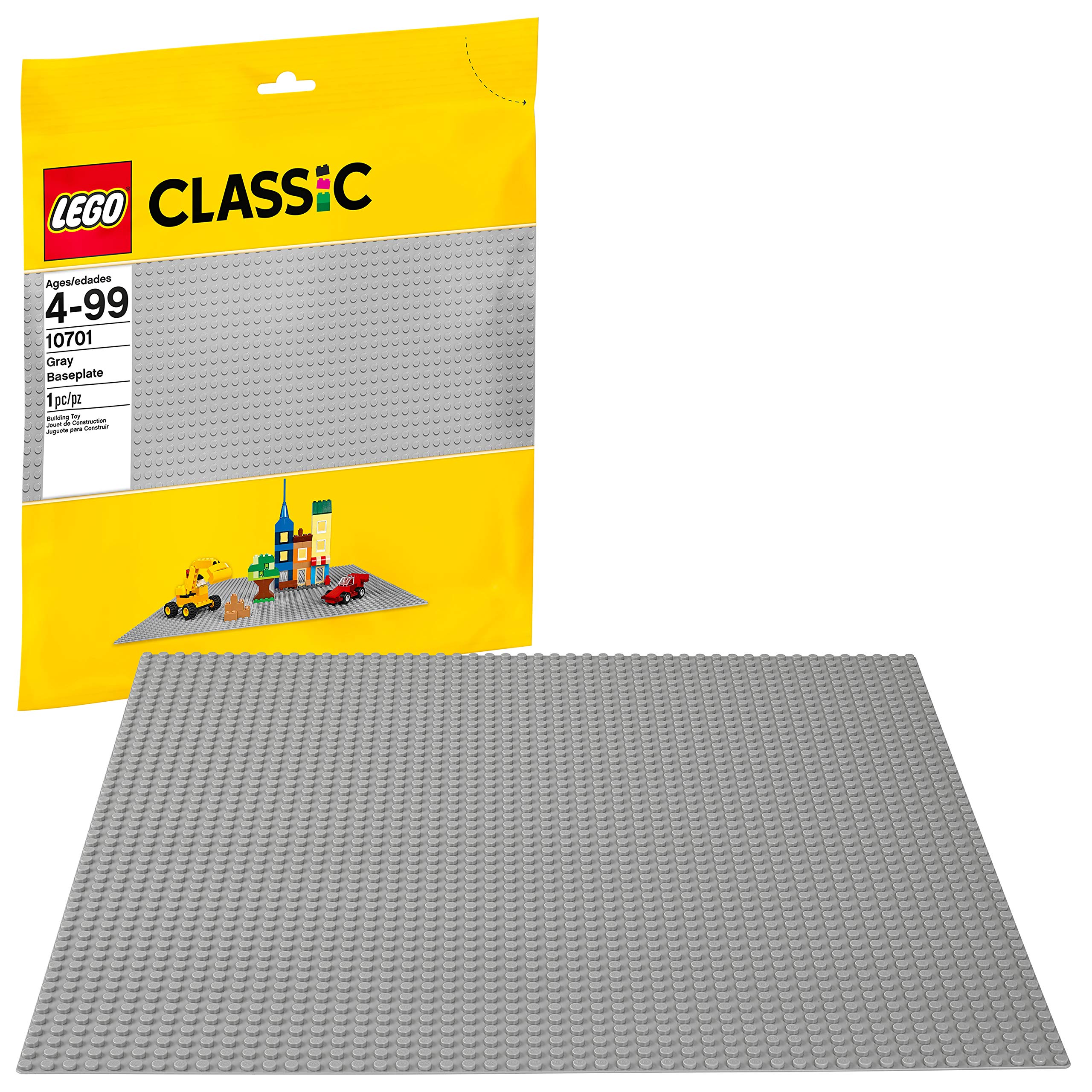 LEGO Classic Gray Baseplate 10701 - Large Building Base for LEGO Bricks, Compatible with All Major Building Blocks - Perfect for Kids Play, Creative Construction & DIY Projects - Great for Classrooms, Playrooms & STEM Learning Activities