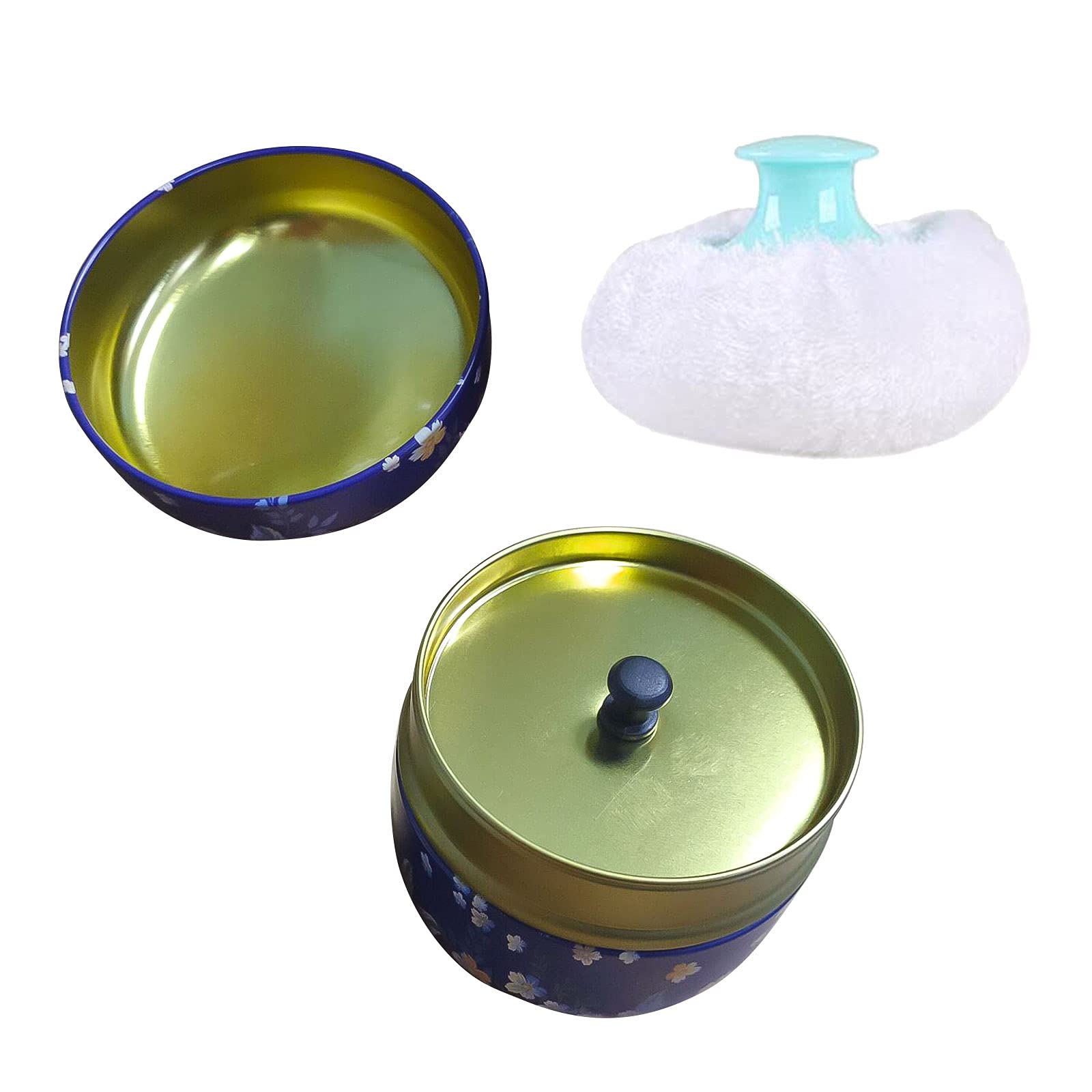 Topwon Powder Case with Soft Powder Puff - Travel Body Powder Container for Baby & Mom - Dusting Powder Dispenser for On-the-Go Use (Floral Design) - Perfect for Diaper Bags, Gym Essentials & Makeup Touch-Ups