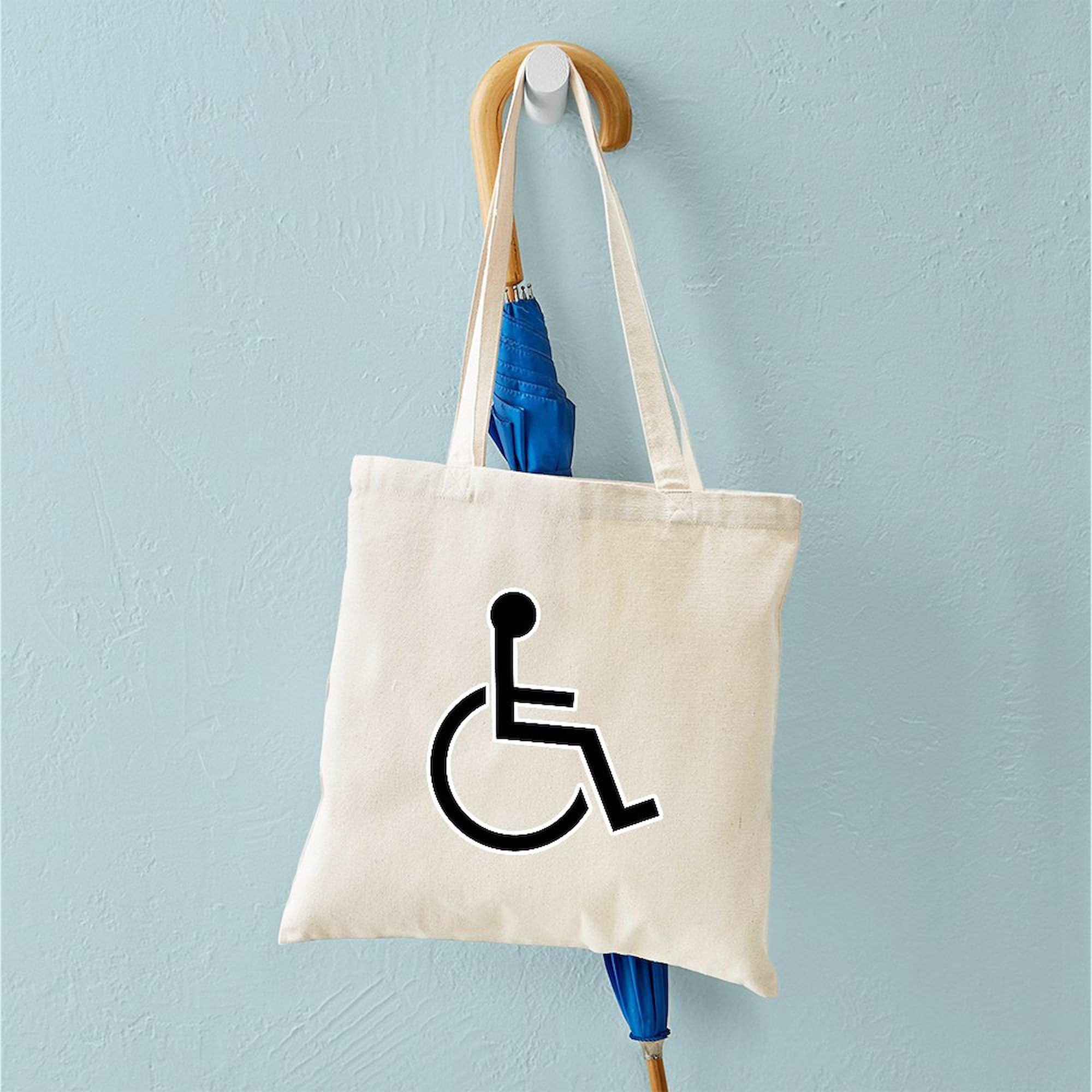 Wheel Chair Tote Bag - Natural Canvas Reusable Shopping Bag for Disabled Accessories | Perfect for Groceries, Medical Supplies & Everyday Essentials