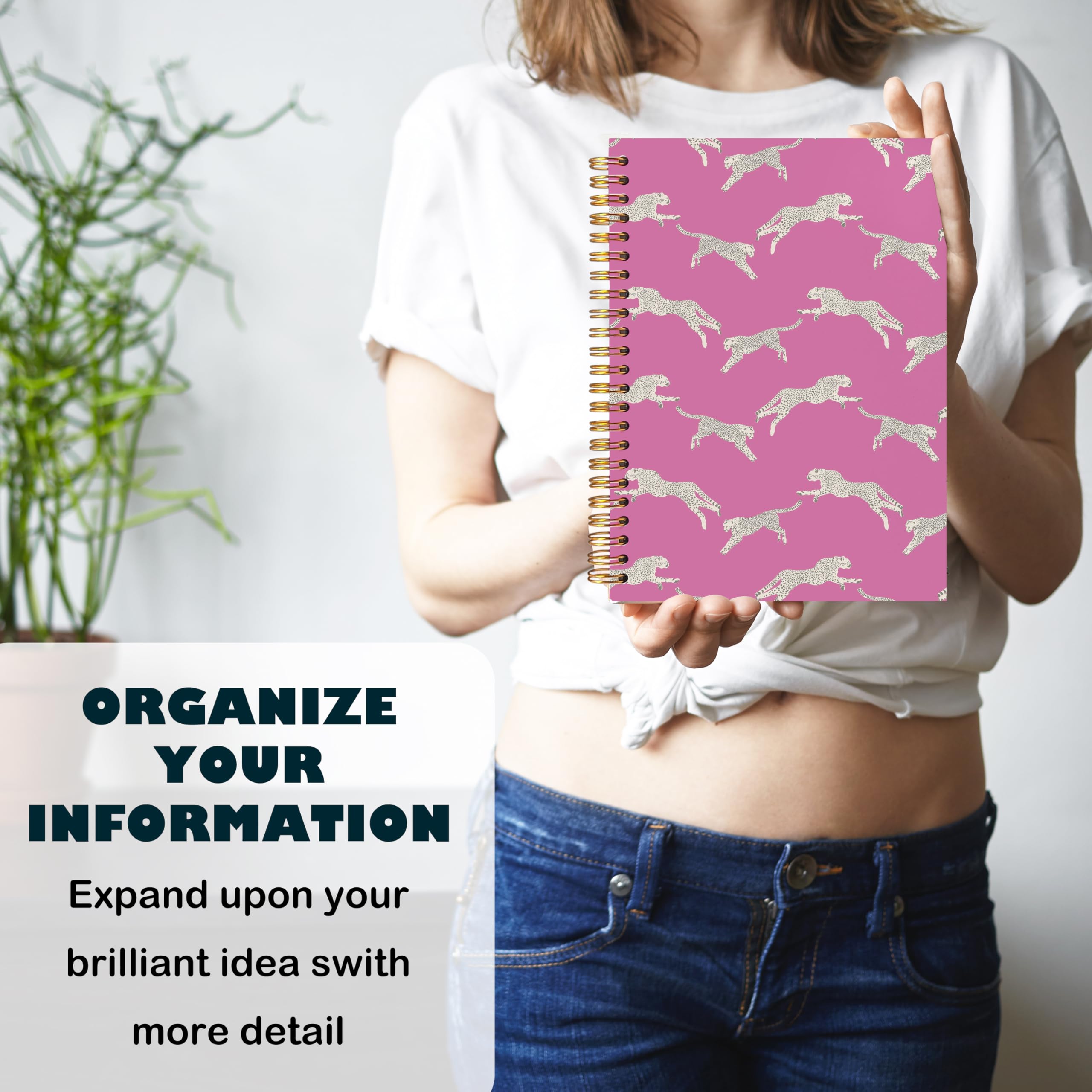 BearCake Preppy Leopard Print Spiral Notebook - 5.5x8.3
