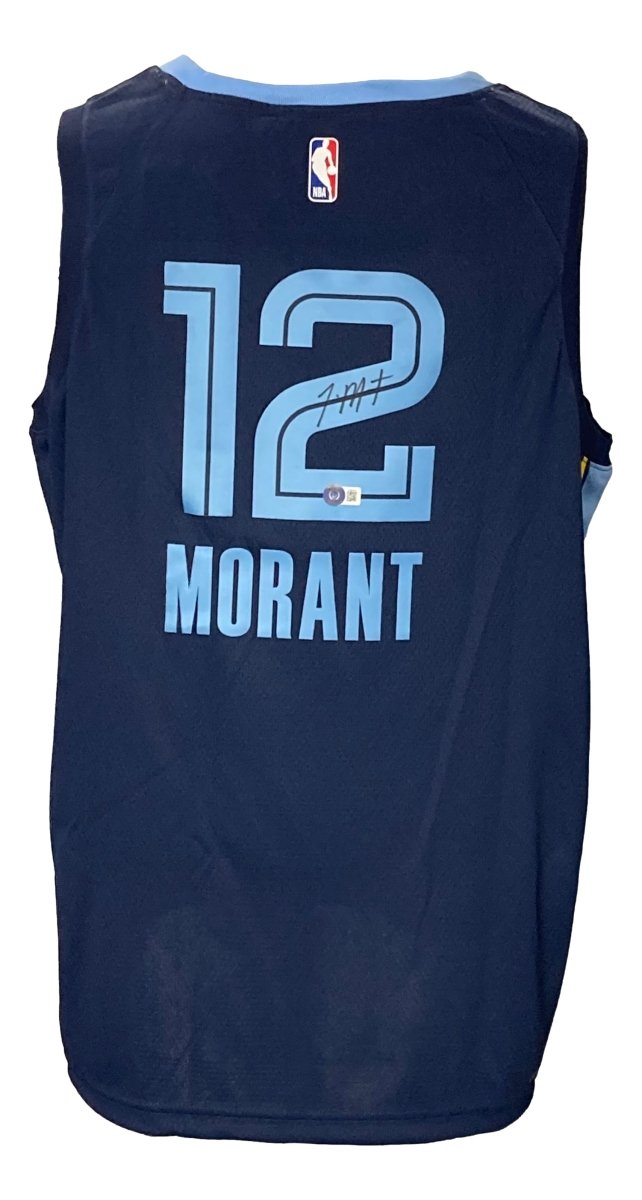 Authentic Ja Morant Signed Memphis Grizzlies Navy Blue Nike Swingman Jersey - Size 2XL - Limited Edition Collectible - Perfect for NBA Fans, Sports Memorabilia Collectors & Game Day Outfits