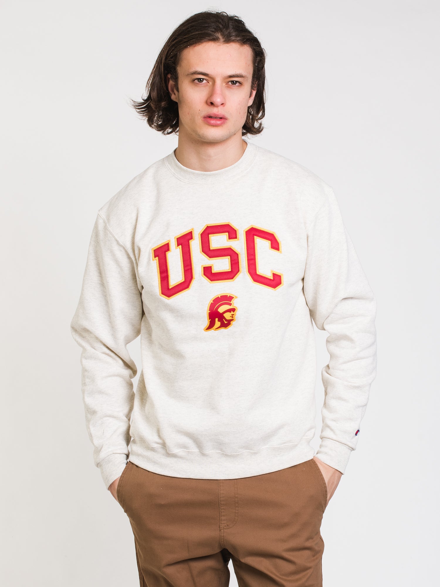 Champion Eco Powerblend USC University Crewneck Sweater - Men's & Women's Casual Pullover for College Fans - Perfect for Game Day, Campus Wear & Everyday Comfort