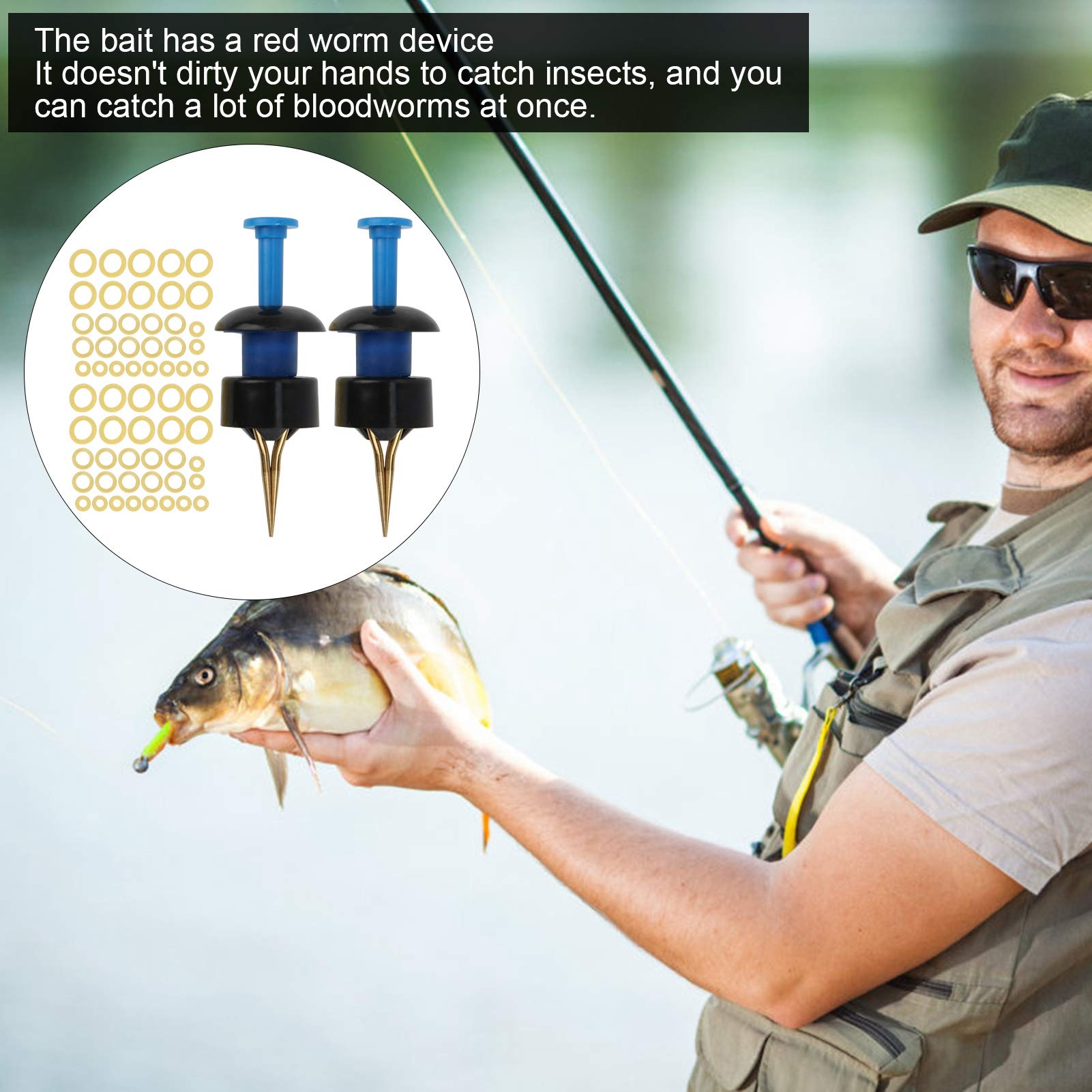 Premium Fishing Bait Clips - Secure Lure Holder for Bloodworms, Earthworms & Soft Baits | Durable Fishing Tackle Accessories | Ideal for Saltwater, Freshwater & Ice Fishing Adventures