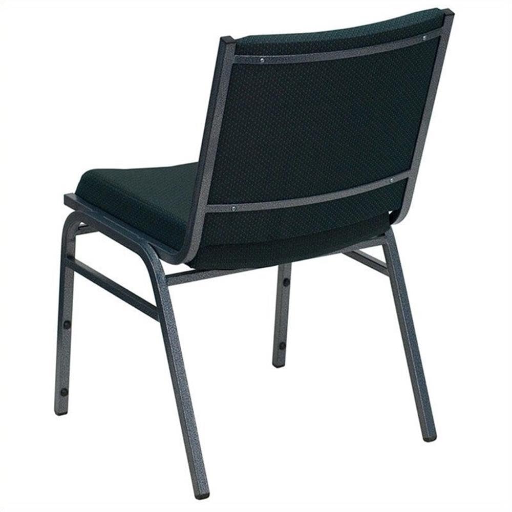 BOWERY HILL Green Fabric and Metal Stacking Guest Chairs - Multipurpose Folding Chairs for Parties, Events, and Home Decor