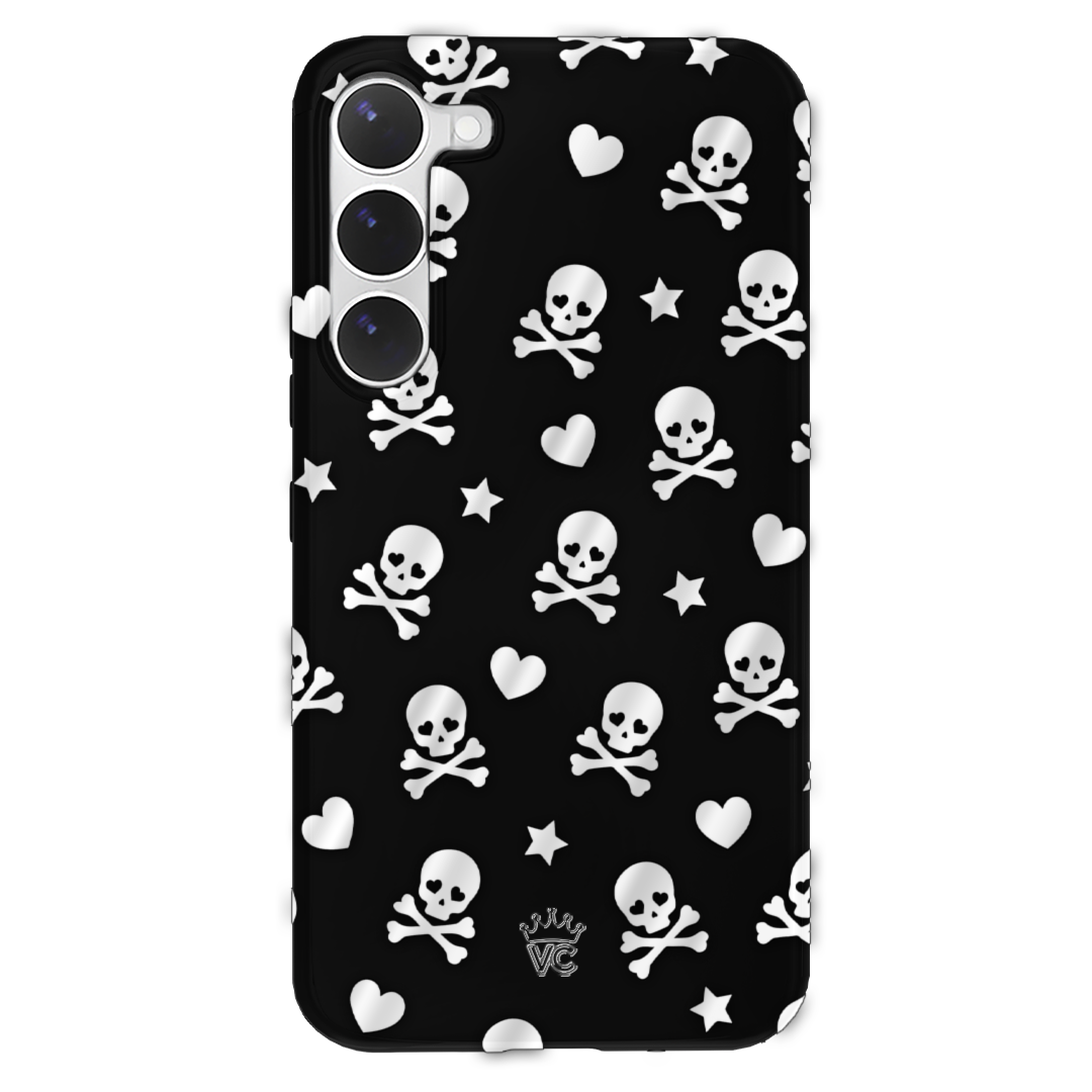 Stylish Chrome Skull Design Samsung Phone Case - Durable Protective Cover for Samsung Galaxy [Model] - Perfect for Daily Use, Parties & Gifts