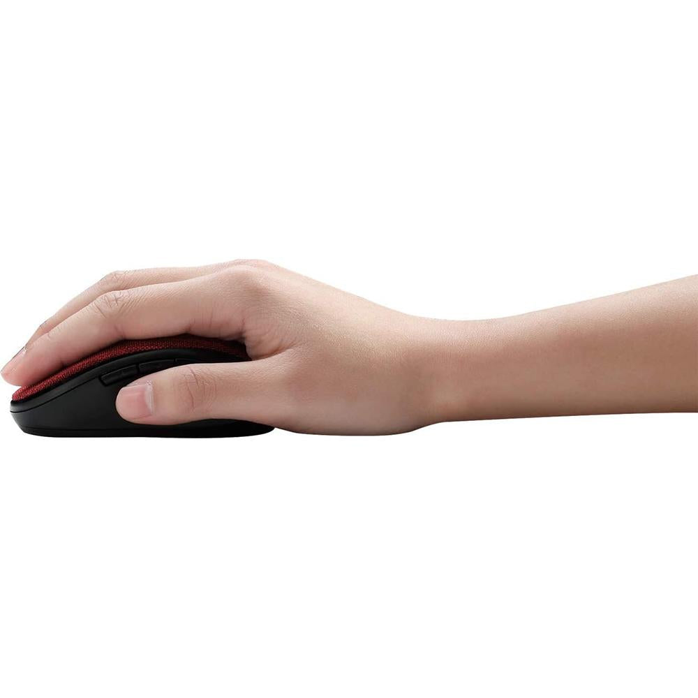 Adesso iMouse S80R Wireless Fabric Optical Mini Mouse - Red | Compact Ergonomic Computer Mouse for Laptop, PC, Mac | Perfect for Office, Travel & Gaming Use