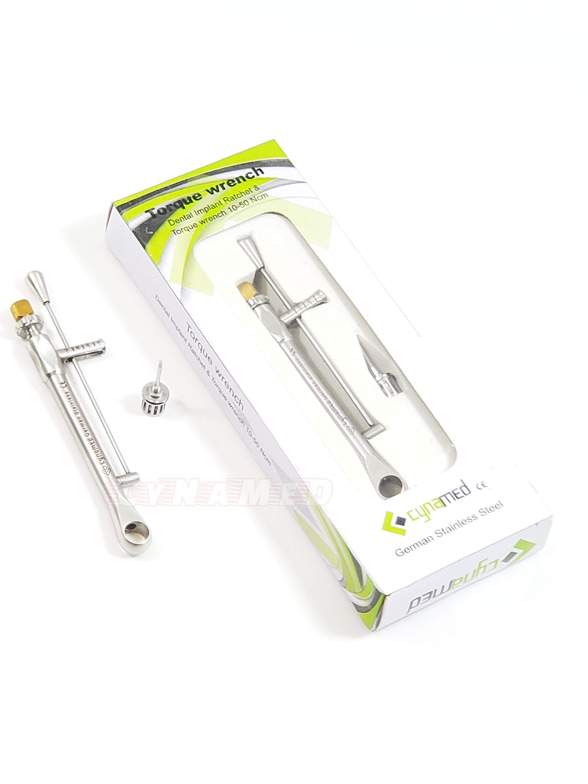 Premium German Dental Implant Torque Wrench Ratchet - 10-50 NCM with Driver - Professional Dental Instrument for Implant Surgery & Prosthetic Placement - Perfect for Dentists, Oral Surgeons & Dental Clinics