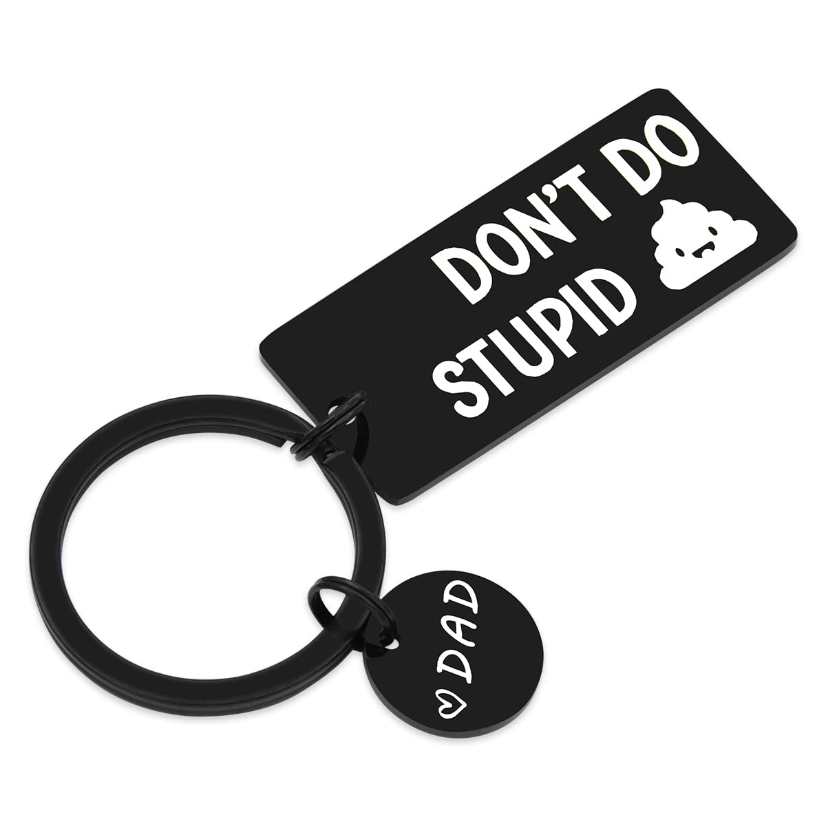 Funny Keychain Gift for Son or Daughter - Don't Do Stupid Keychain with Driver's License Design - Perfect College Gift from Parents - Great for Backpacks, Car Keys & Graduation Presents