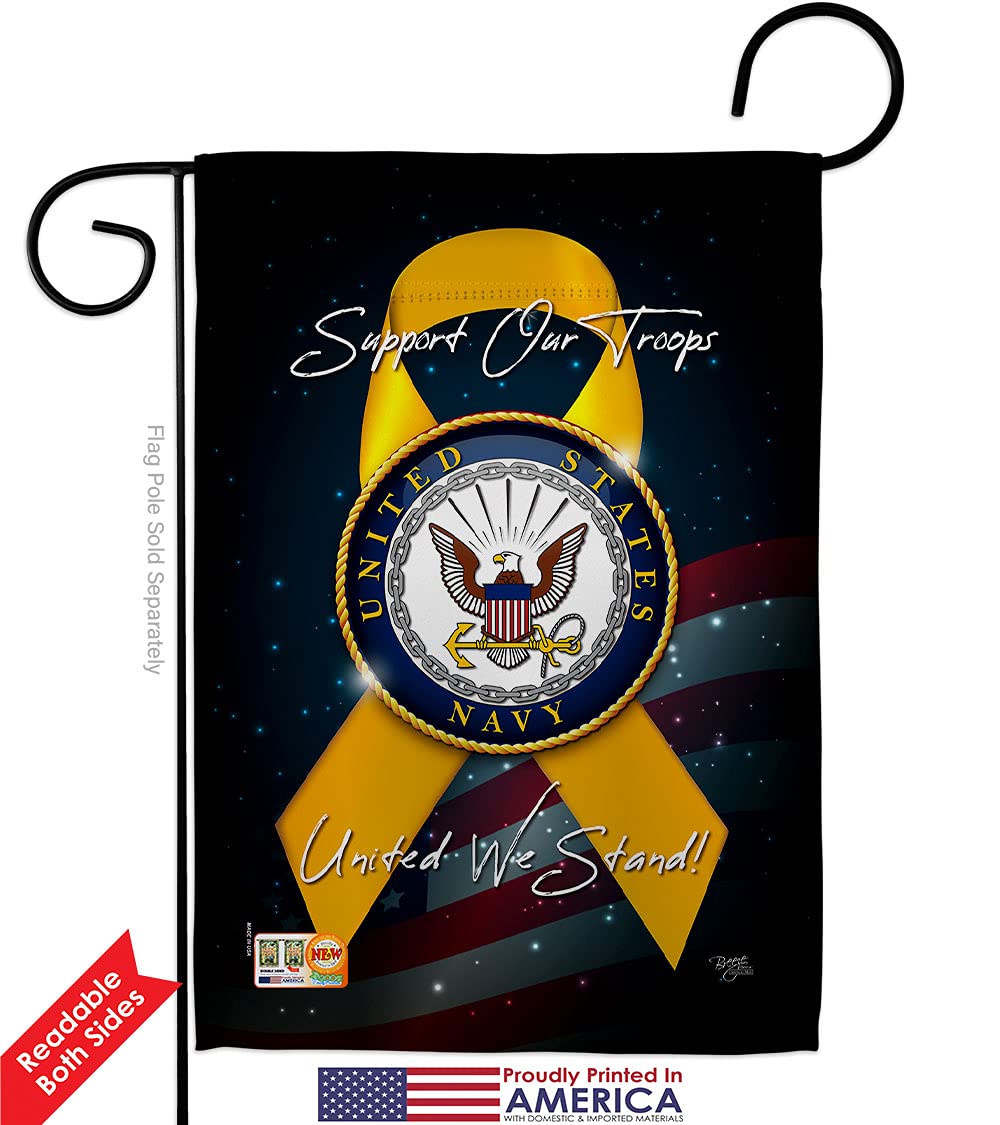 US Navy Garden House Flags Kit - Armed Forces USN Seabee Military Veteran Retiree Double-Sided Yard Banner (28x40 Inch) Made in USA - Perfect for Patriotic Home Decor, Military Appreciation Gifts & Outdoor Display