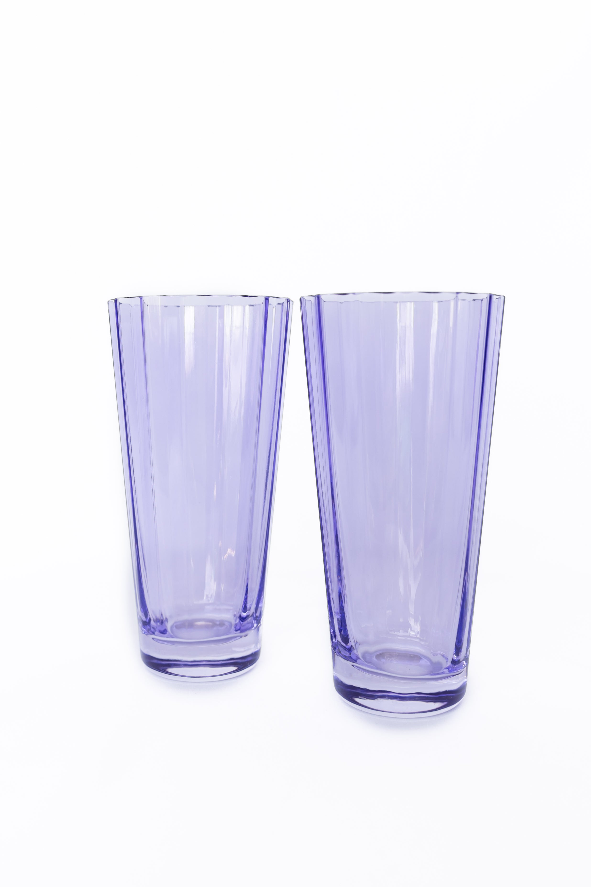 Estelle Colored Sunday Highball Glasses Set of 2 - Elegant Lavender Drinking Glasses for Cocktails, Juice & Iced Tea - Perfect for Home Bar, Parties & Gifts