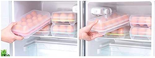 Portable 15-Grid Egg Storage Container - Transparent Plastic Refrigerator Organizer Tray with Handle for Fresh Eggs (Pack of 1) - Perfect for Kitchen, Camping, and Farm Fresh Egg Storage
