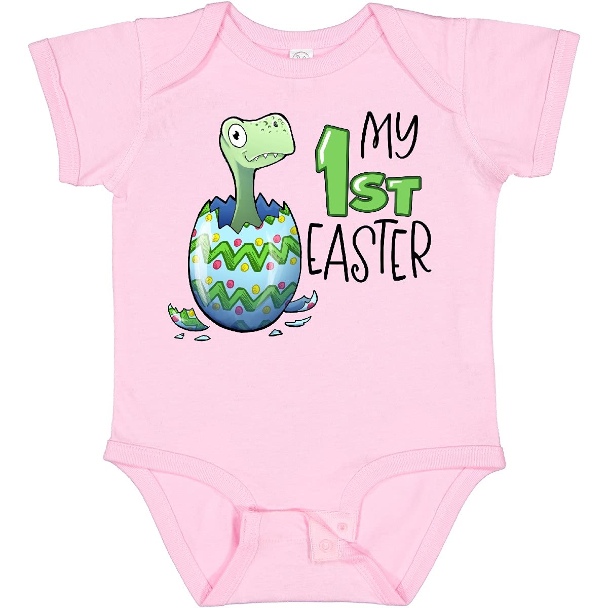 Inktastic My 1st Easter Dinosaur Hatching Easter Egg Baby Bodysuit - Cute Dino Themed Easter Outfit for Infants & Toddlers - Perfect for Easter Egg Hunts, Family Photos & Holiday Celebrations