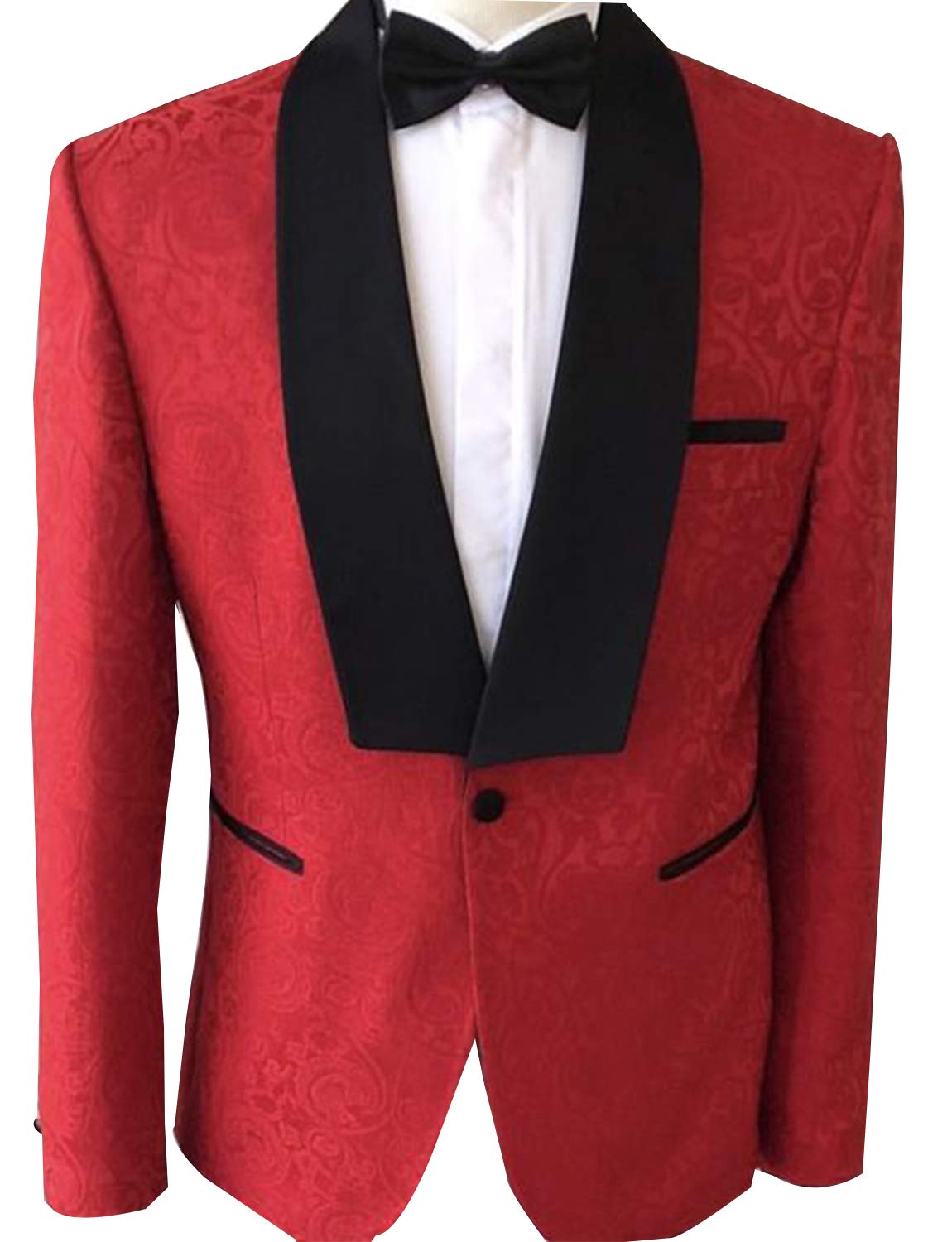 UMISS Men's Jacquard Blazer - Stylish Dinner Wedding Prom Jacket for Formal Events, Parties & Special Occasions