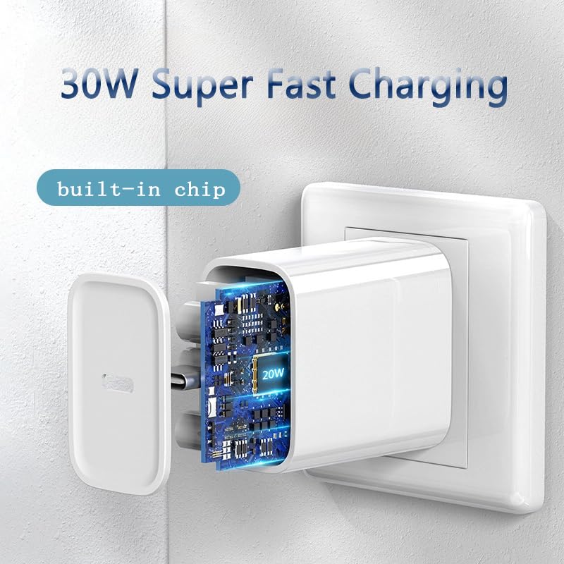 Apple MFi Certified 30W USB C Fast Charger Block & 6FT Cable (2 Pack) - Compatible with iPhone 16/16 Plus/16 Pro/16 Pro Max/15/15 Pro Max - Perfect for Home, Office & Travel Charging