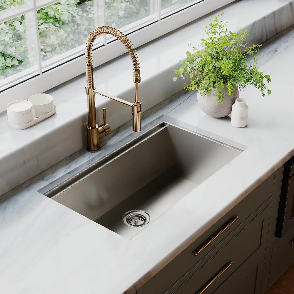 ZLINE Garmisch 30-Inch Undermount Single Bowl Stainless Steel Kitchen Sink with Bottom Grid & Accessories (SLS 30) - Perfect for Modern Kitchens, Remodeling & Chef-Inspired Cooking Spaces