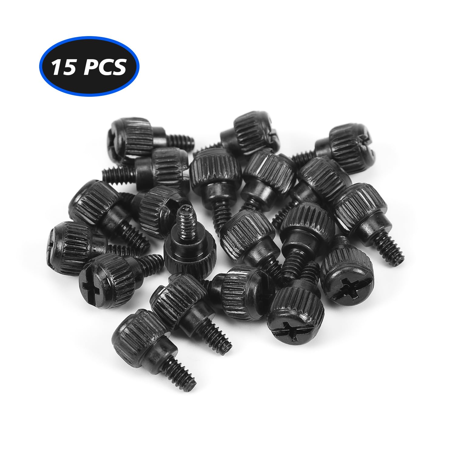 15PCS Black PC Case Thumb Screws, 6-32 Thread Computer Case Screws for PC Power Supply, PCI Slots & Hard Drives - Easy Installation & Secure Fastening for DIY Computer Builds & Upgrades