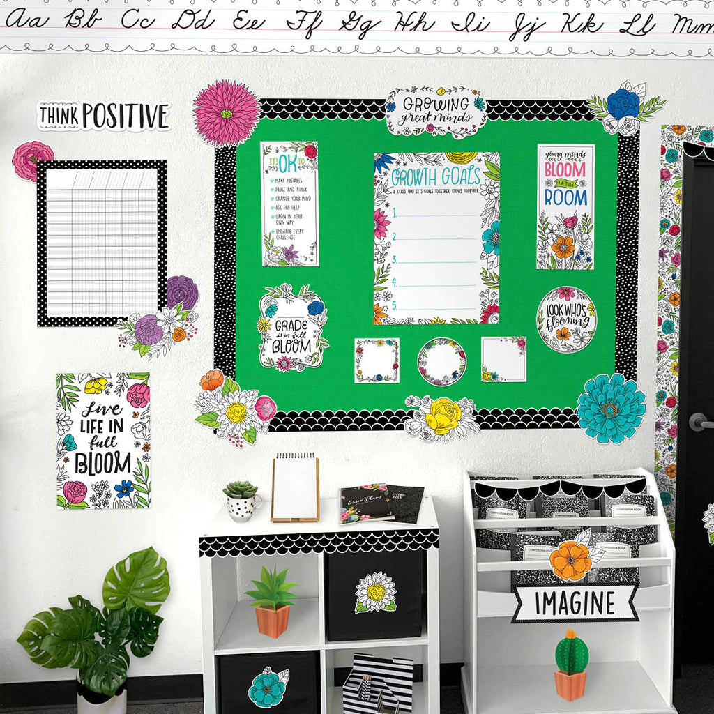 Blooming Minds Bulletin Board Set - Bright Blooms Classroom Decor for Teachers | Perfect for Preschool, Elementary & Homeschool Learning Environments