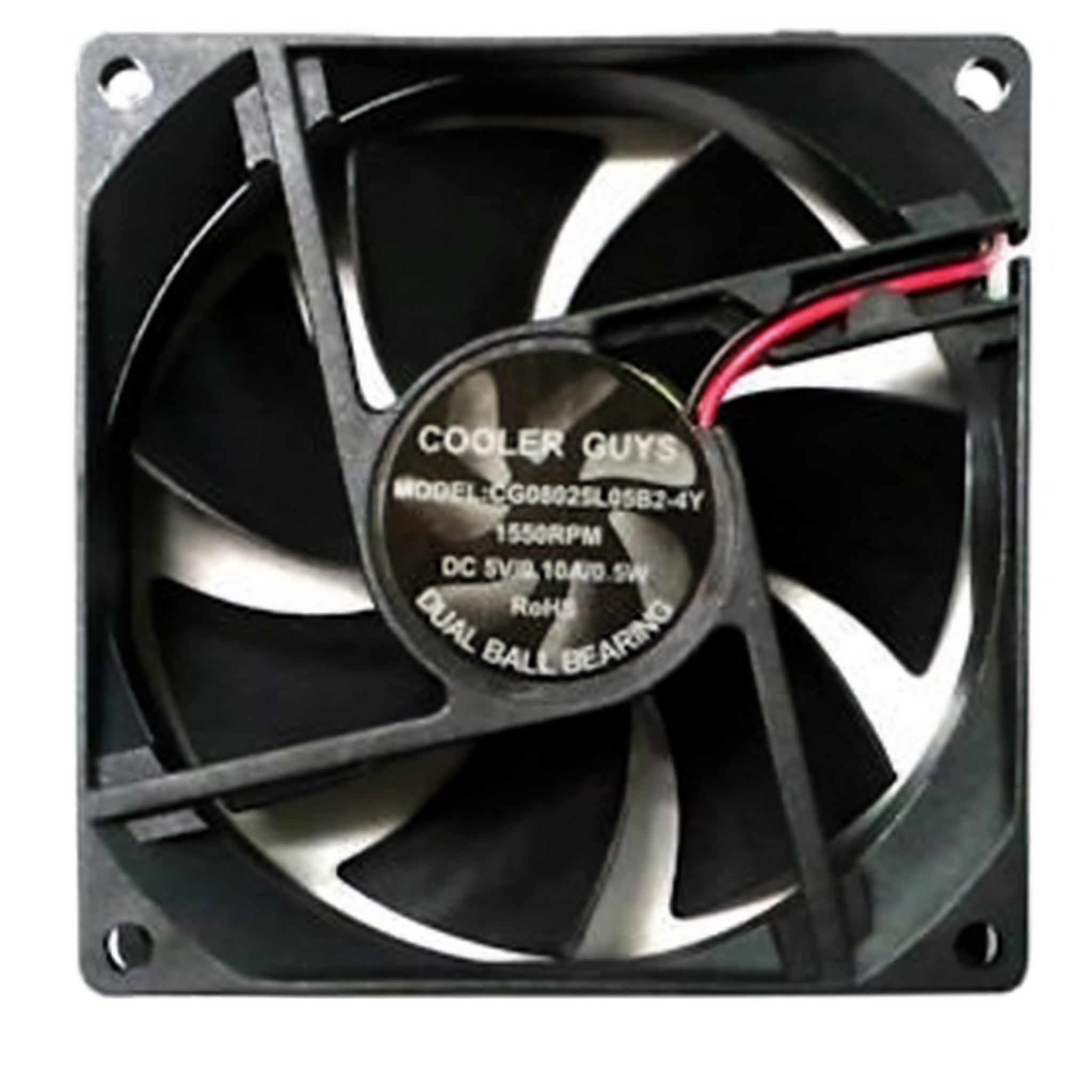 Coolerguys 80mm x 80mm x 25mm 5V USB Cooling Fan - Quiet PC Case Fan for Computer, Electronics, and Small Appliances - Perfect for Cooling Gaming PCs, Home Servers, and AV Equipment