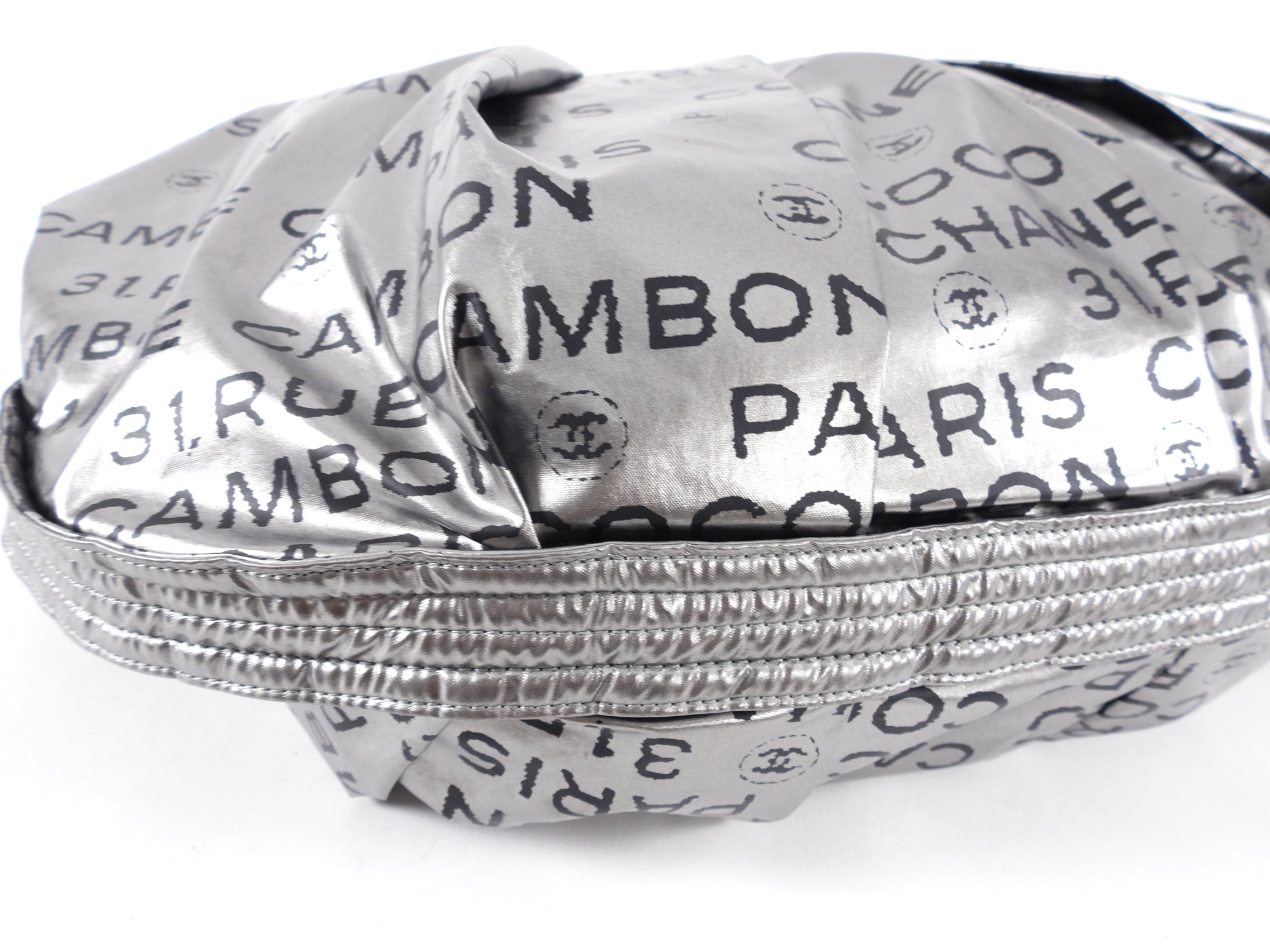 Chanel Silver Unlimited Nylon Hobo Shoulder Bag for Women - Luxury Designer Handbag for Everyday Use, Travel & Shopping