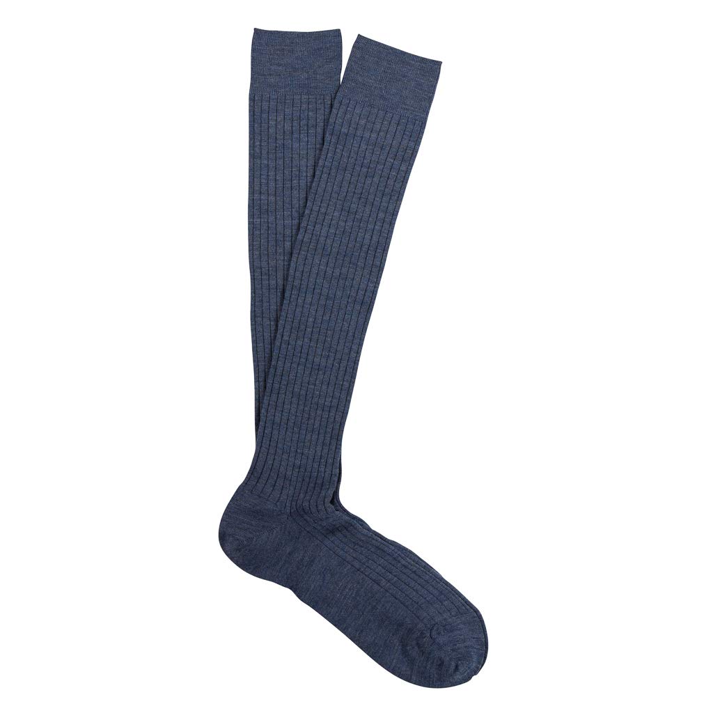 Premium Men's Over The Calf Ribbed Extra Fine Merino Wool Dress Socks - Soft & Breathable for Business, Office & Formal Occasions