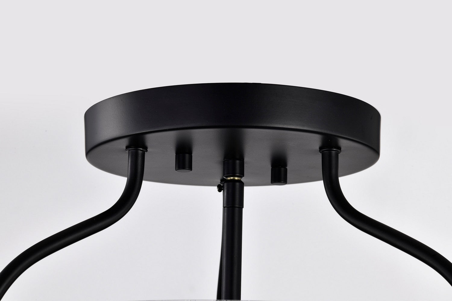 Amado 14 Inch 3-Light Semi Flush Mount Ceiling Light Fixture - Matte Black Finish for Bedroom, Living Room, Dining Room, or Hallway Lighting