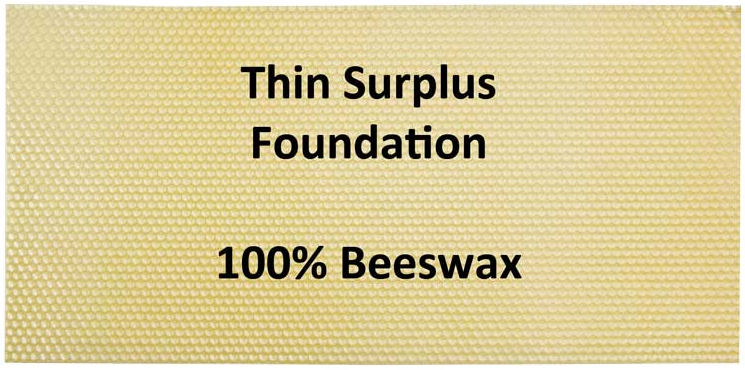 Premium Thin Surplus Wax Foundation Sheets for Comb Honey - 10 Pack (4
