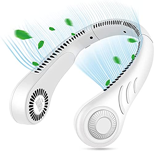 Bladeless Neck Fan - Portable Personal Cooling Fan with 4000mAh Battery, 21H Max Runtime, 4 Speed Settings, USB-C Rechargeable - Perfect for Outdoor, Travel, Patio, Garden, Work, Home & Kitchen Use
