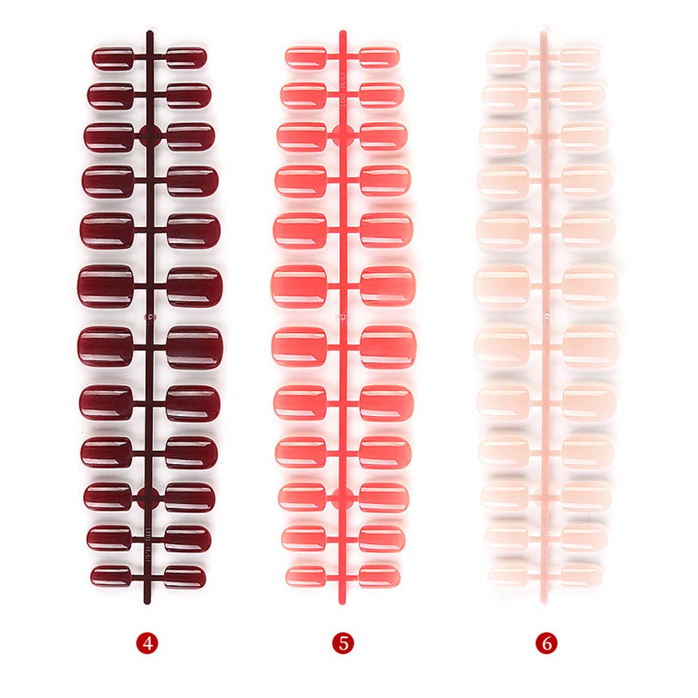 12 Sizes Acrylic False Nail Tips - Full Cover Natural Fake Nails for Manicure & Nail Art | Perfect for Salon, Home Use & Special Occasions