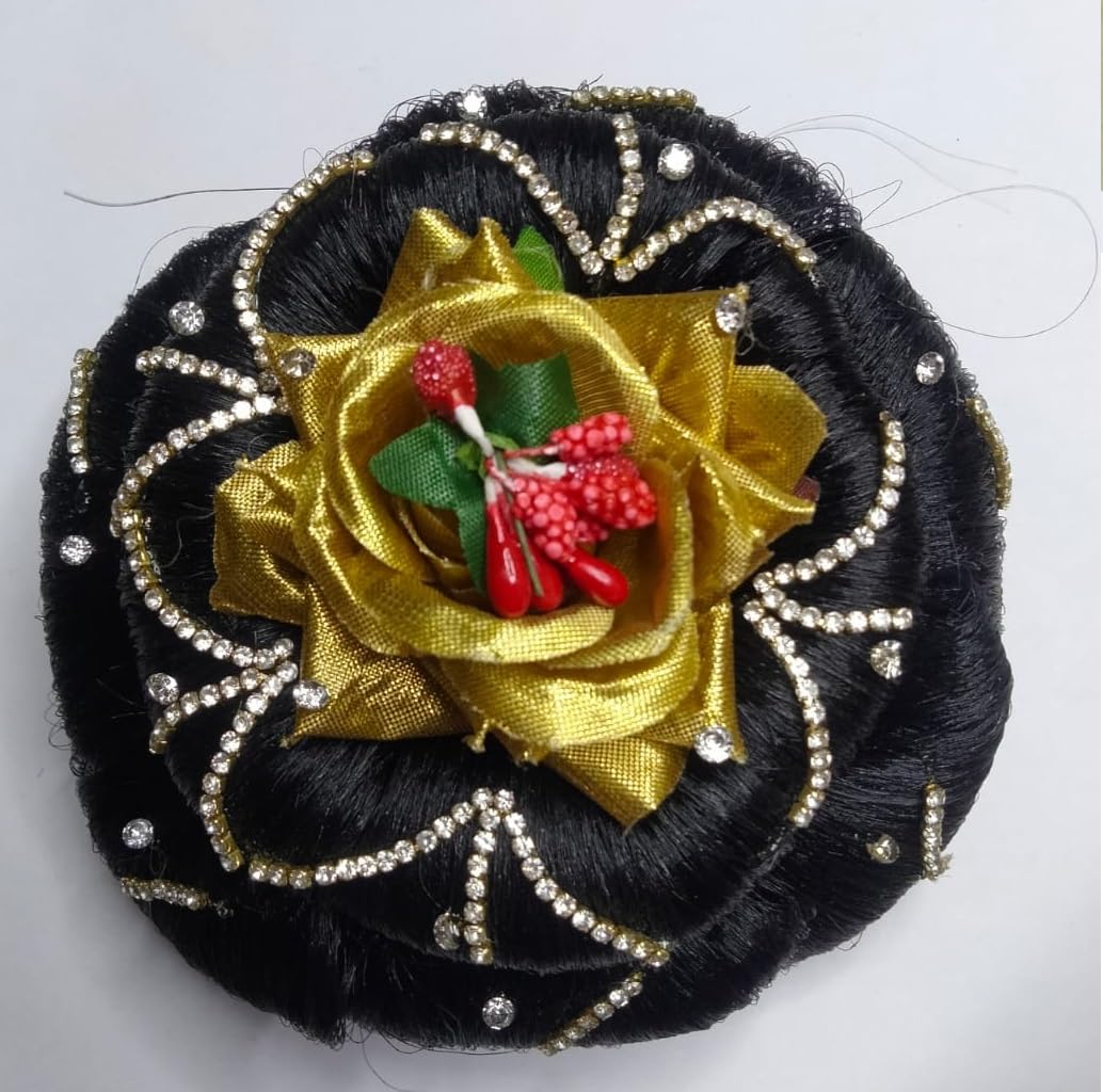 THE GLAM NIYATI Hair Flower Gajra Bun - Elegant Floral Hair Accessories for Women & Girls | Perfect for Weddings, Parties & Indian Traditional Events