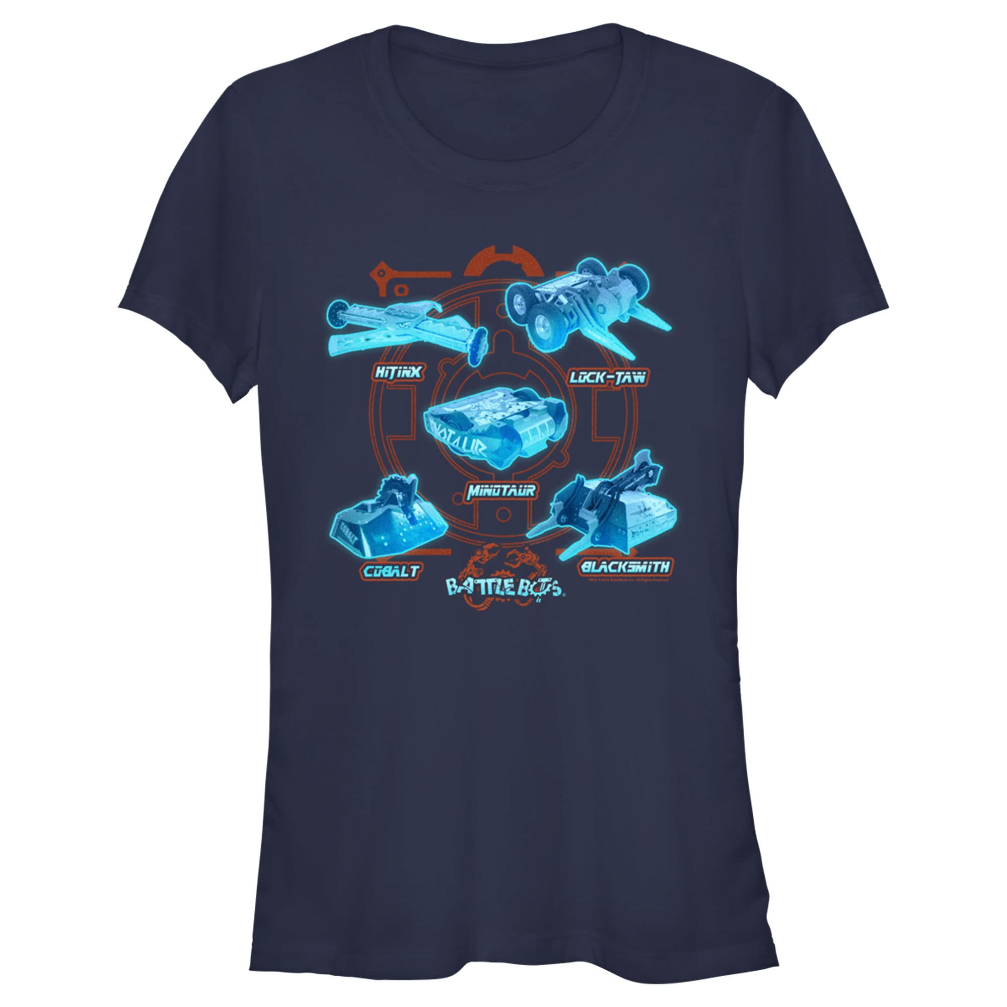 Battlebots Blue Neon Robots T-Shirt for Teens - Cool Graphic Tee for Boys & Girls - Perfect for Gaming, Robotics Fans & Casual Wear