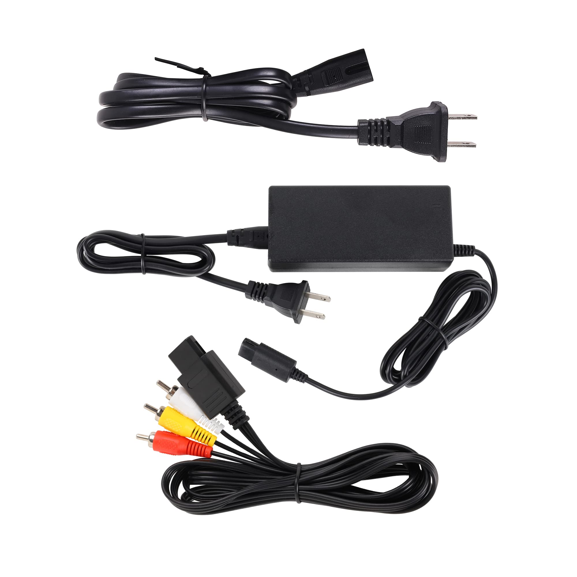 Original Title: Power Supply and AV Cable for Gamecube, NGC AC Power Adapter & AV Cable Set, Power Cord and AV Cable Compatible with Nintendo Gamecube Console   Optimized Title:   Nintendo GameCube AC Power Adapter & AV Cable Set - Replacement Power Supply and Video Cord for NGC Console - Perfect for Gaming Setup and Retro Console Restoration