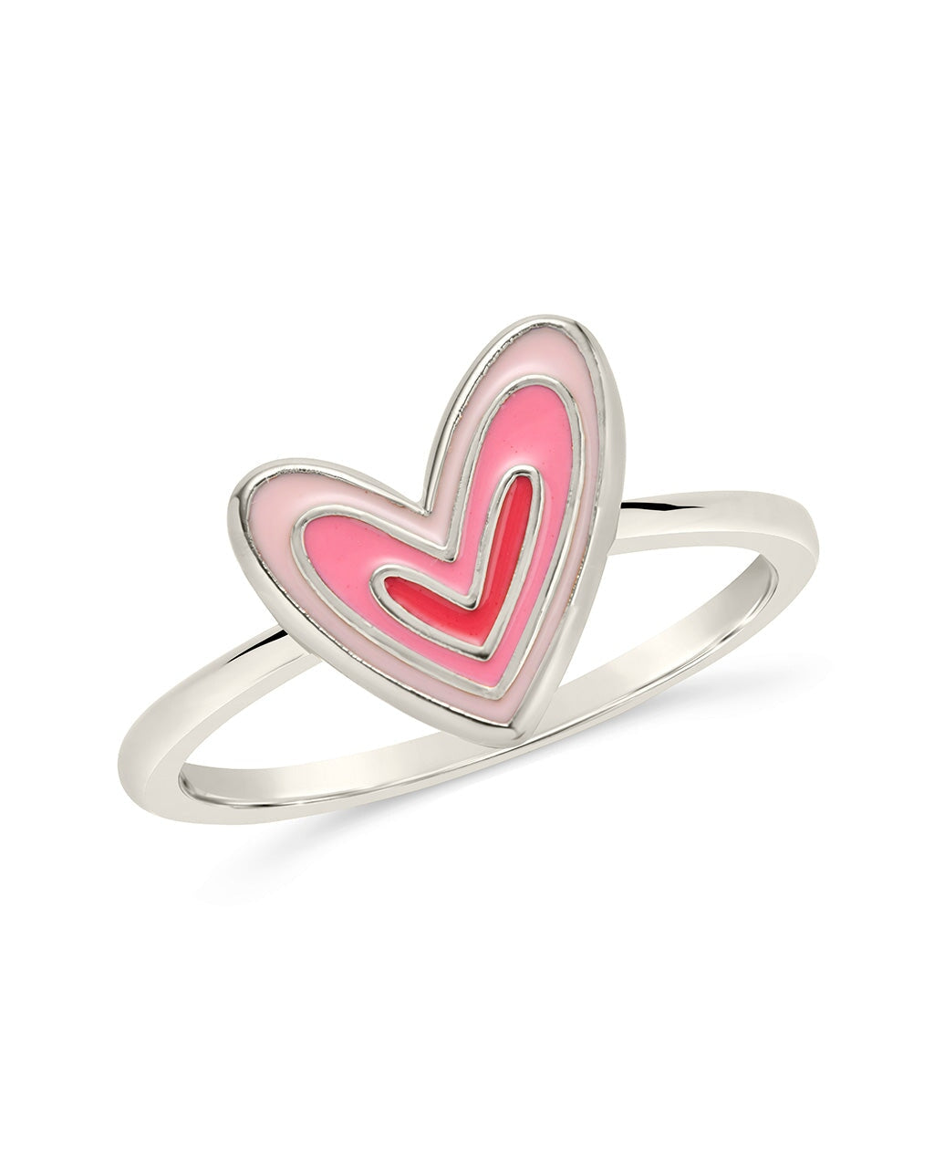 Amanda Enamel Heart Ring - Elegant & Dainty Jewelry for Women, Perfect for Valentine's Day, Anniversary & Romantic Gifts | Handmade Silver Plated Heart Shaped Ring for Her